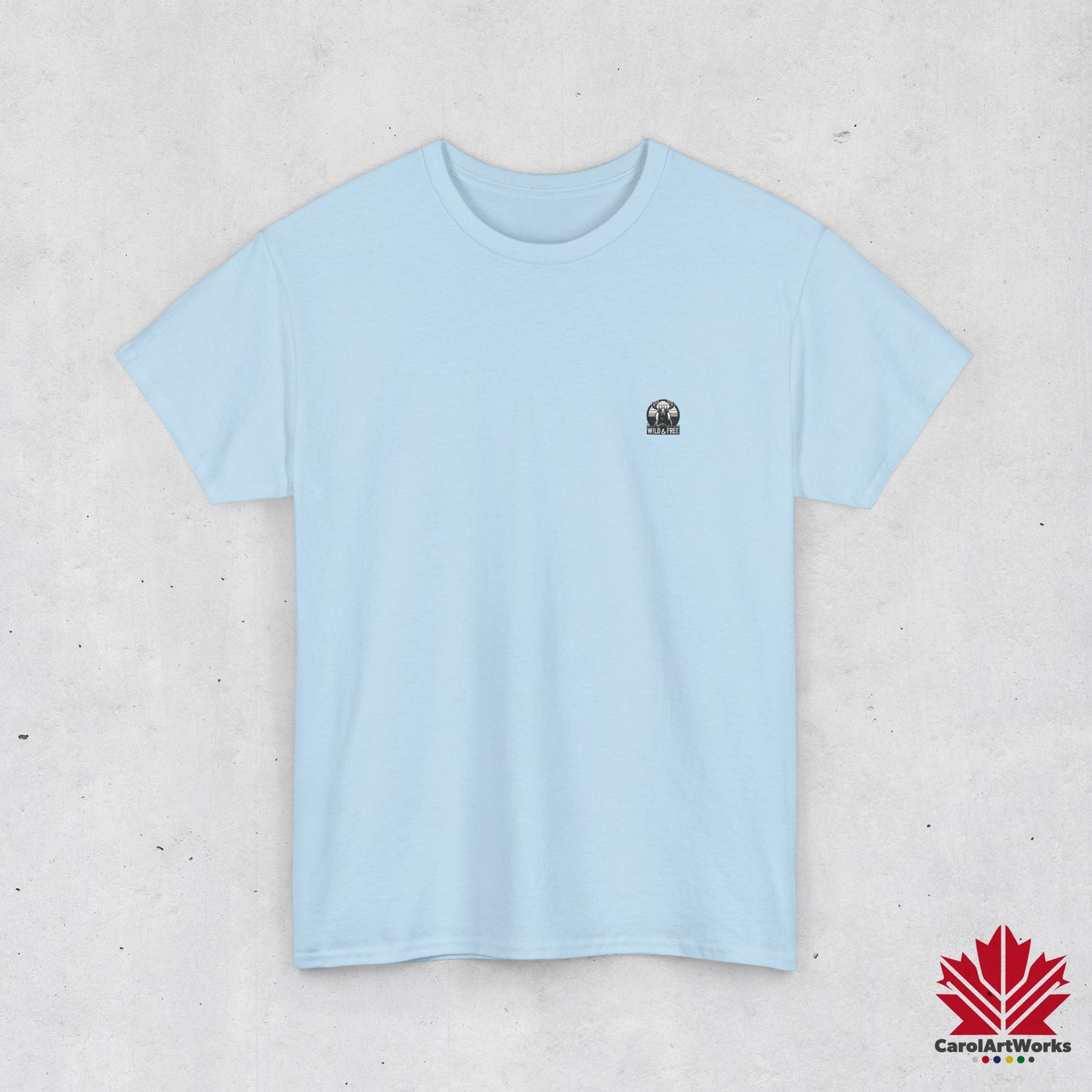 “Wild & Free” Unisex Cotton Tee – Nature Inspired Graphic T-Shirt