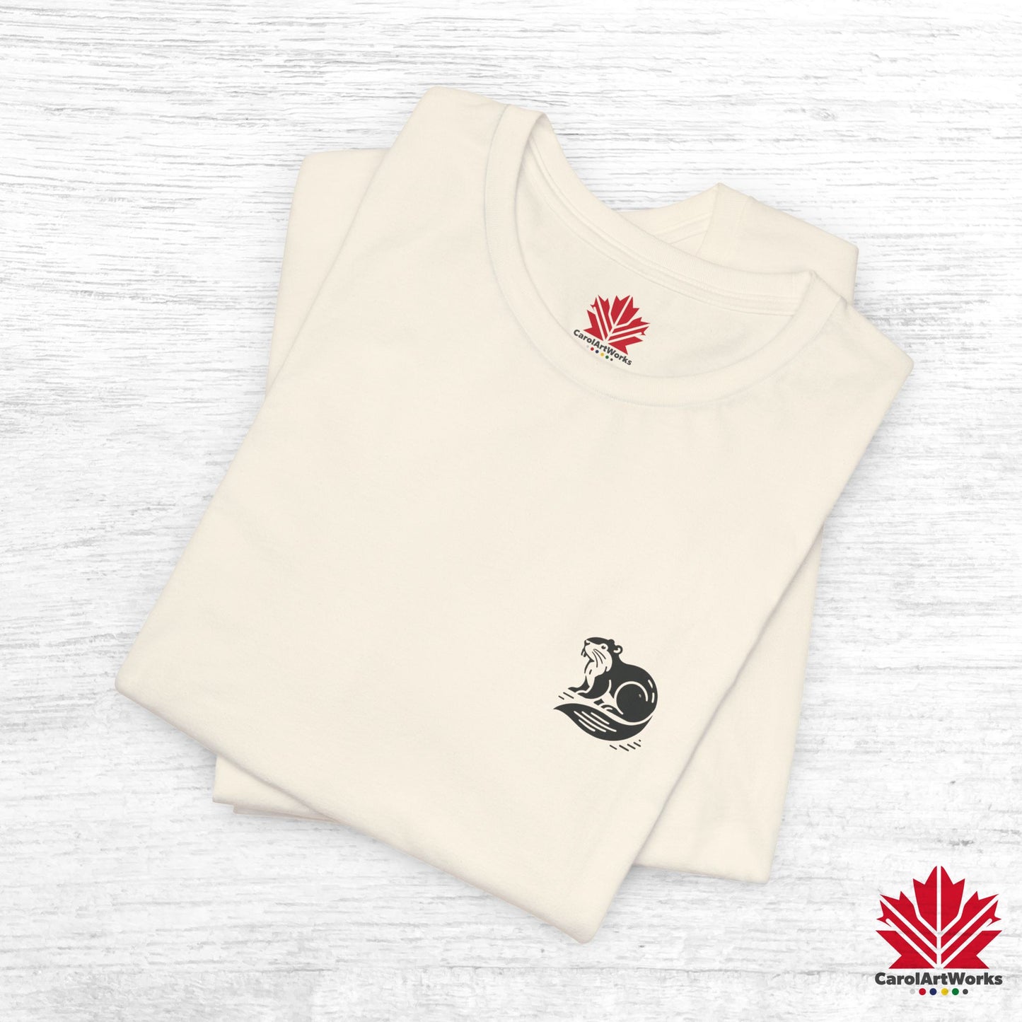 scandinavian minimalistic BEAVER Design Unisex Short Sleeve Tee - Soft and Comfortable, Perfect for Everyday Wear and Nature Lovers