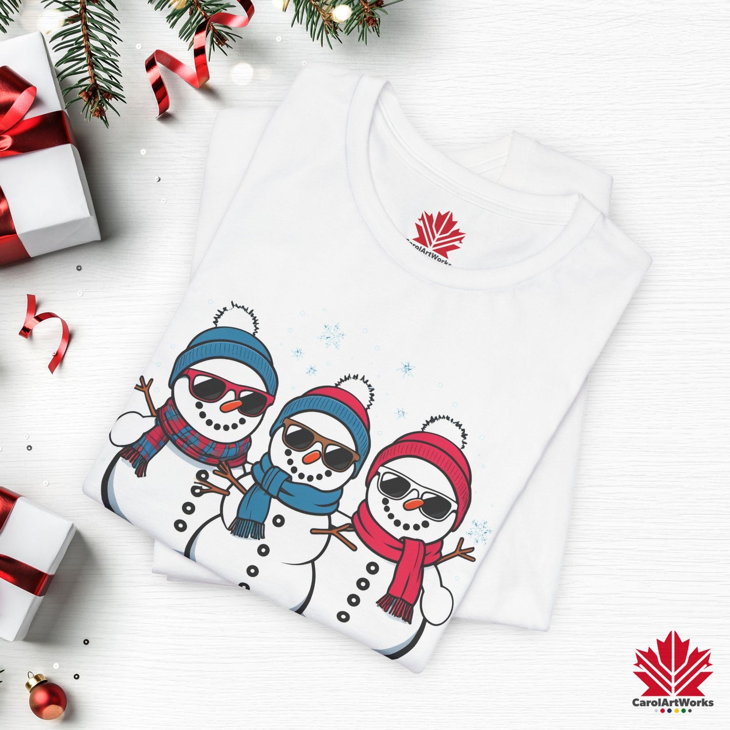Cool Snow Squad | Funny Snowman Christmas Shirt | Matching Family Tee – Canadian-Made, Premium Cotton