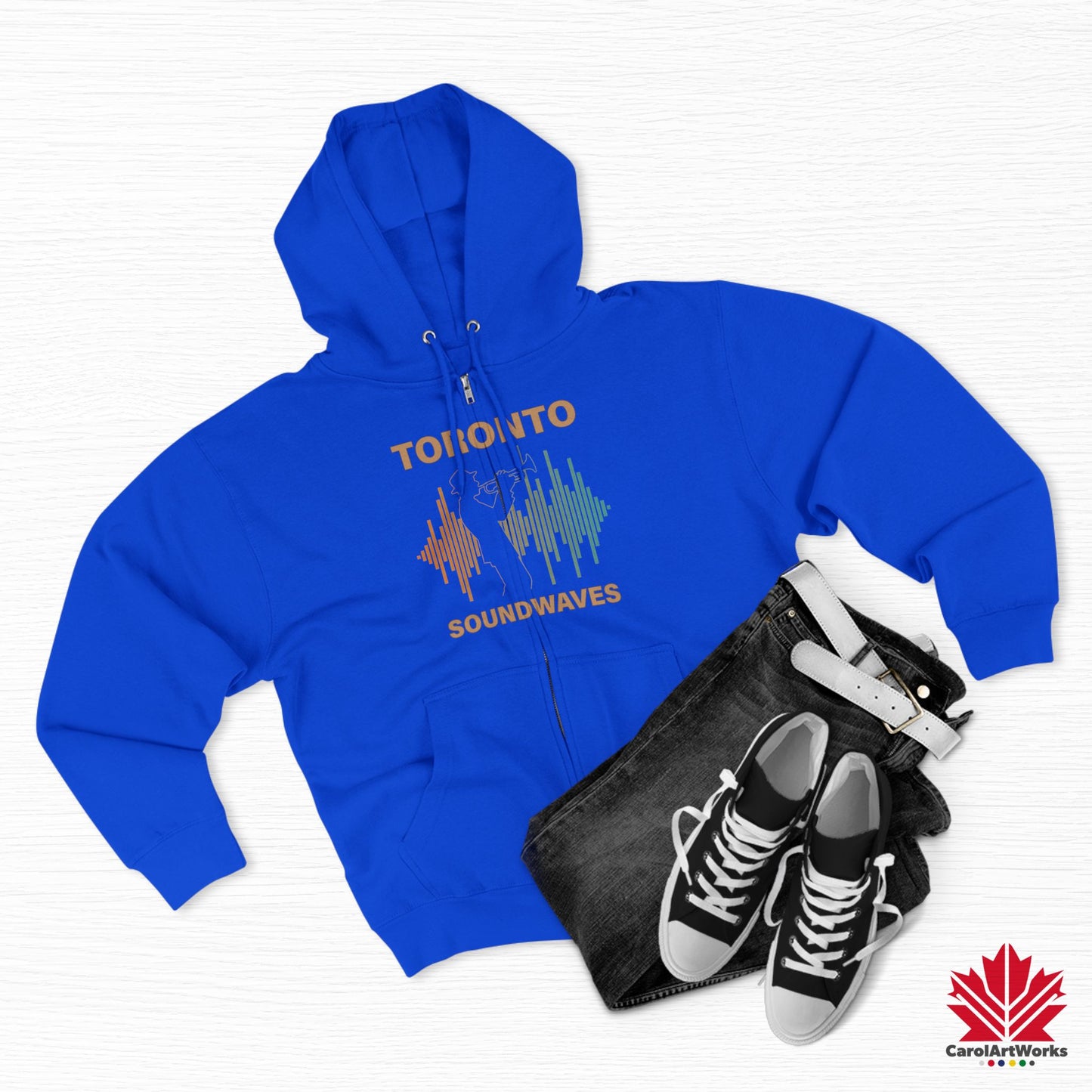 Sweat à capuche zippé Toronto Soundwaves – Bougez au rythme, superposez avec style