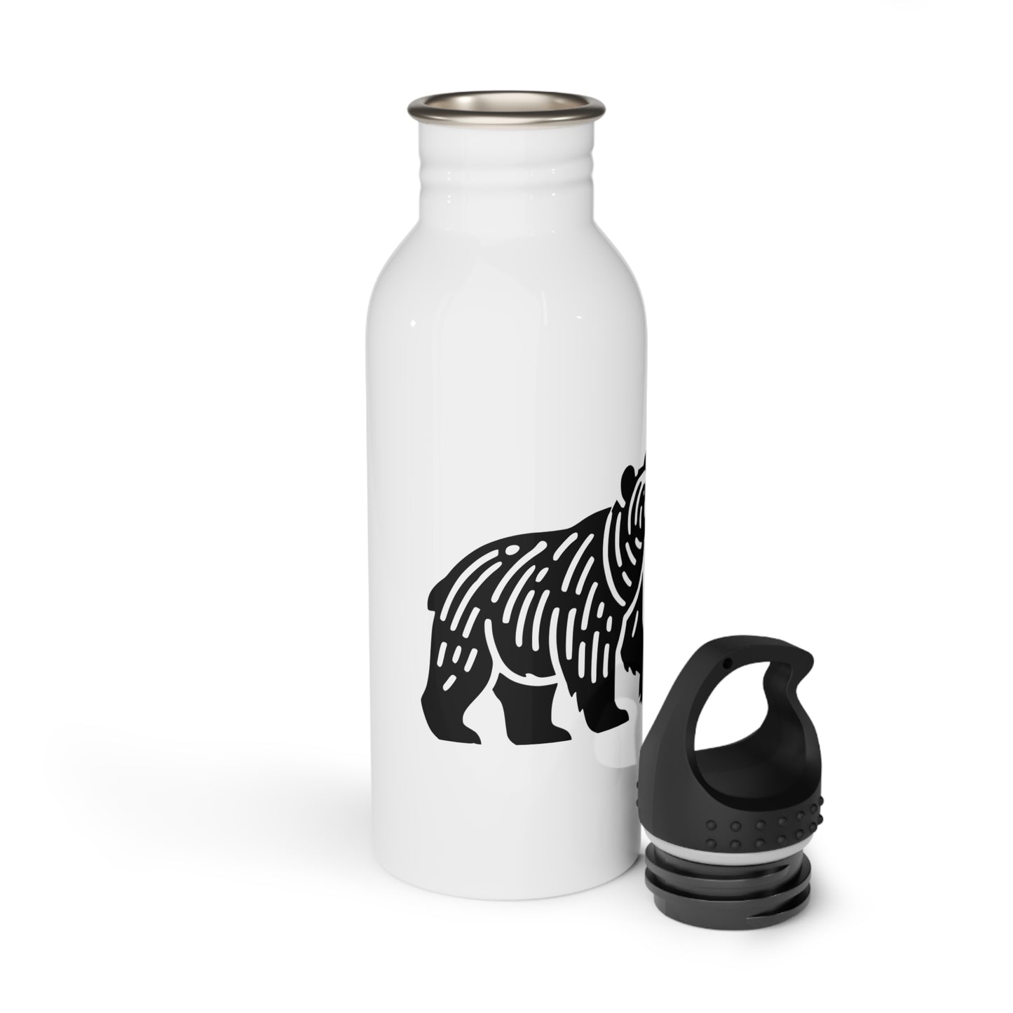 Bouteille d'eau en acier BEAR au design minimaliste scandinave – Verres inspirés de l'aventure et de la nature