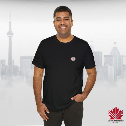 “North Strong” Compass Design Unisex Short Sleeve Tee – Navigate Adventure with Canadian Pride