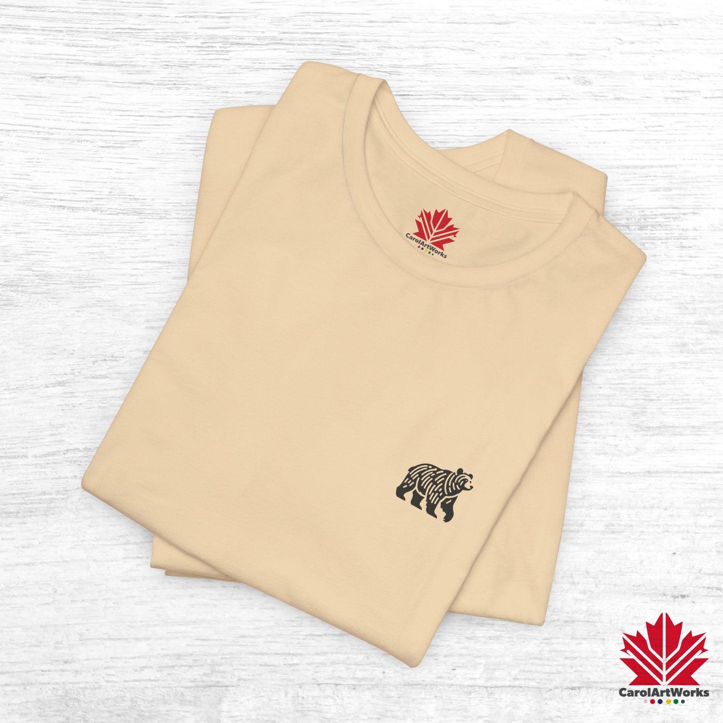 scandinavian minimalistic BEAR Design Unisex Short Sleeve Tee - Soft and Comfortable, Perfect for Everyday Wear and Nature Lovers