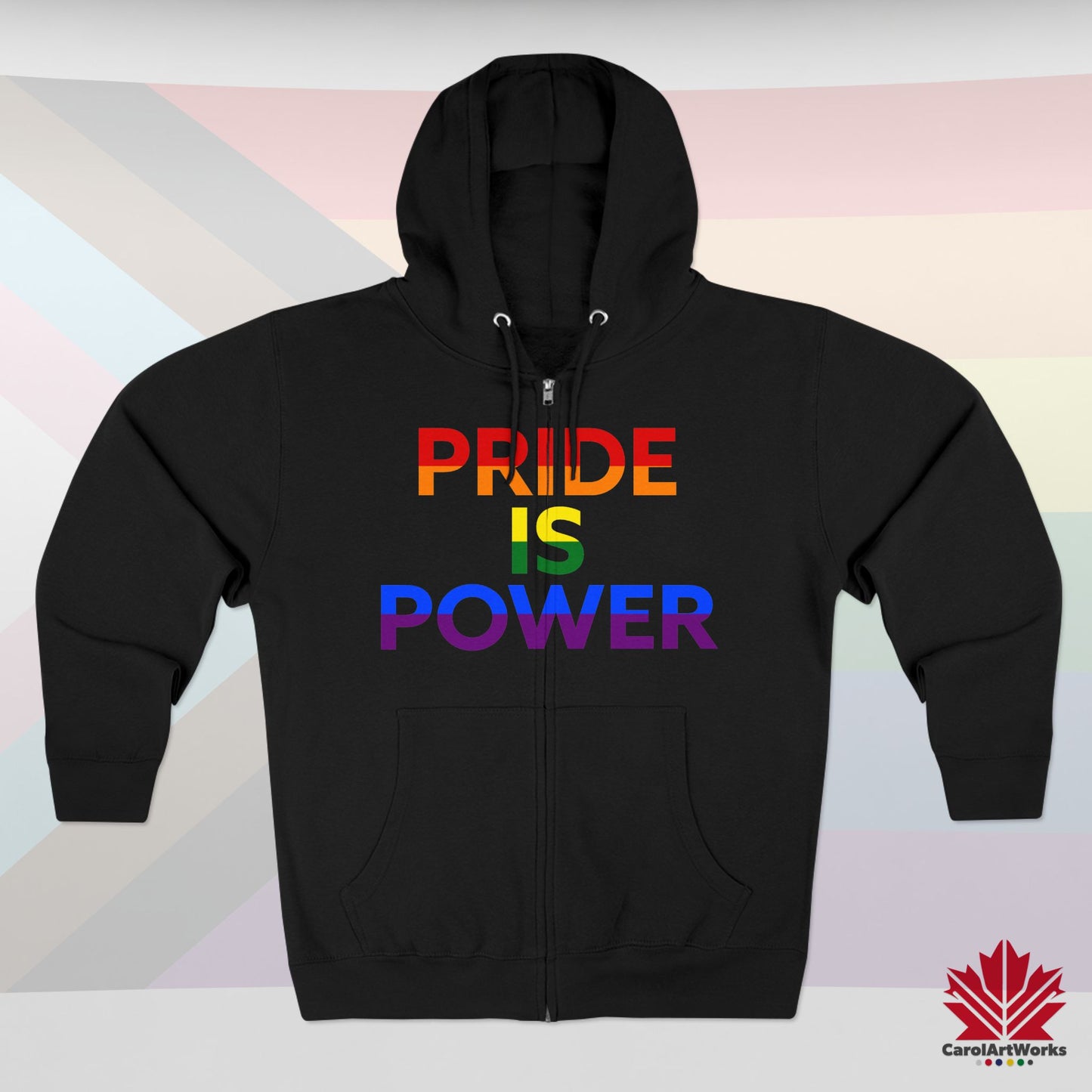 La fierté, c'est le pouvoir – Sweat-shirt zippé Pride avec couleur et voix
