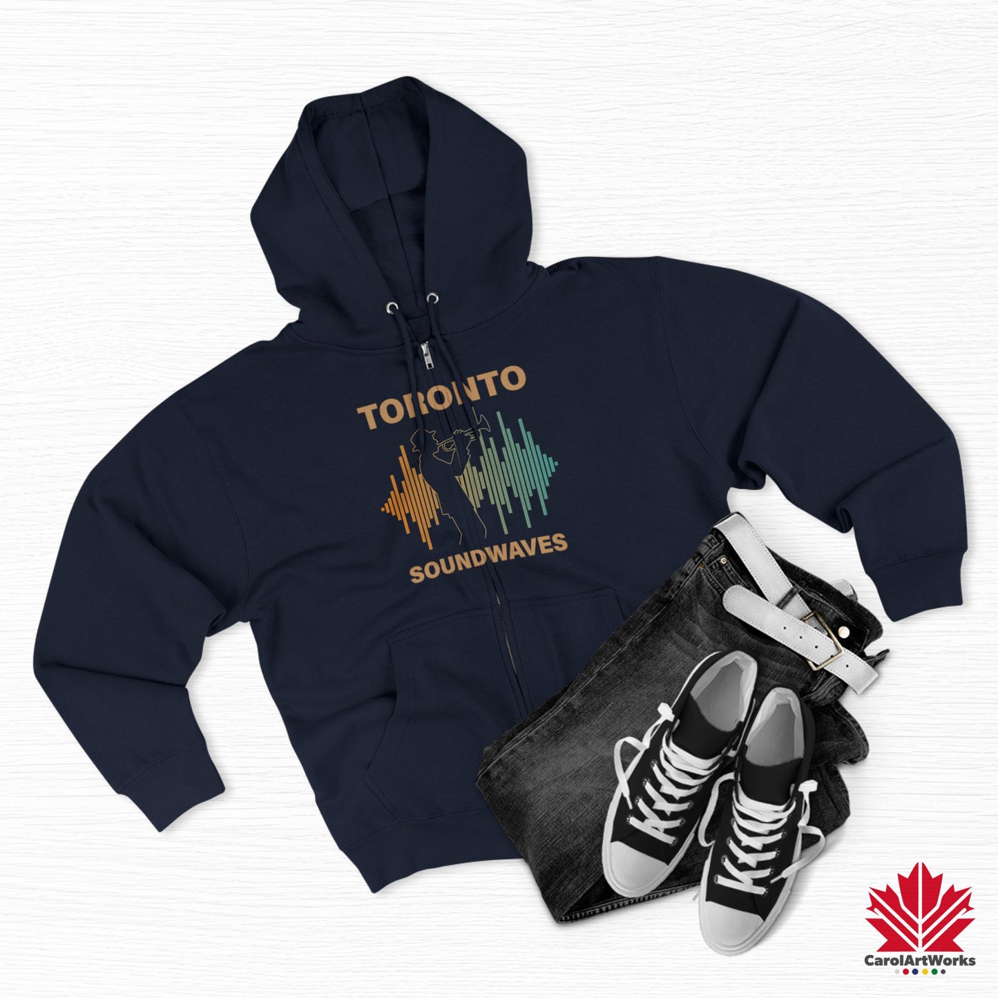 Sweat à capuche zippé Toronto Soundwaves – Bougez au rythme, superposez avec style