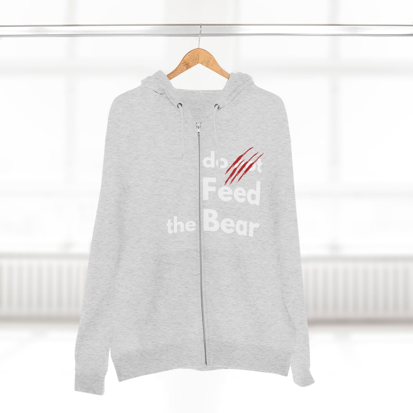 “Don’t Feed the Bear” Unisex Zip Hoodie – Cozy & Fun for Outdoors Enthusiasts