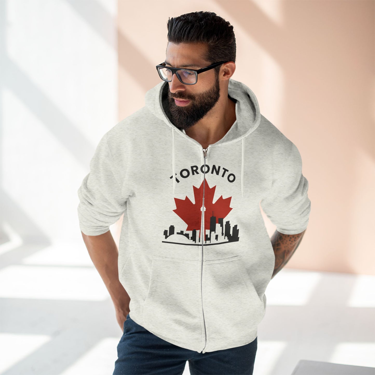 Sweat à capuche zippé Toronto Leafline pour des balades en ville en toute saison