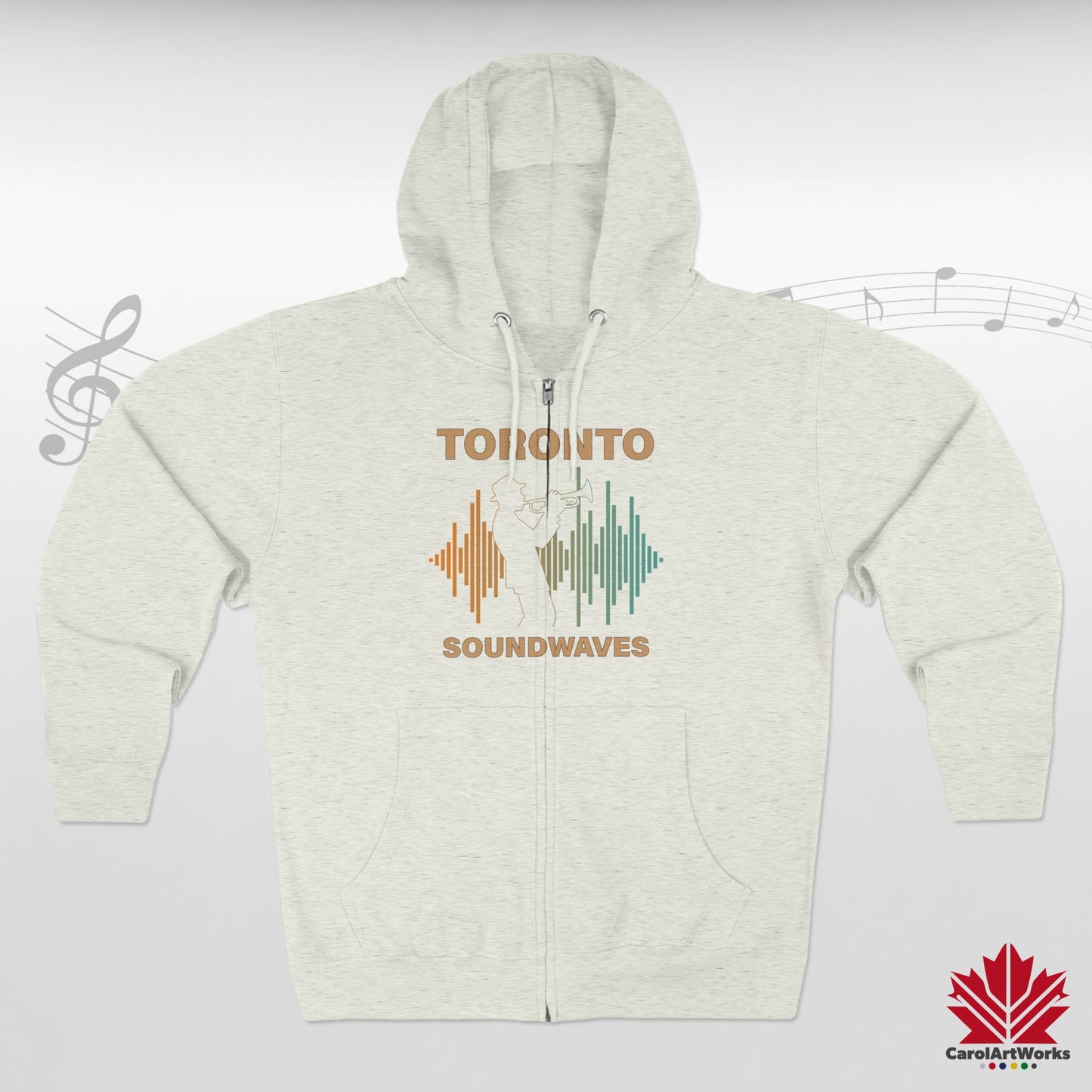 Sweat à capuche zippé Toronto Soundwaves – Bougez au rythme, superposez avec style