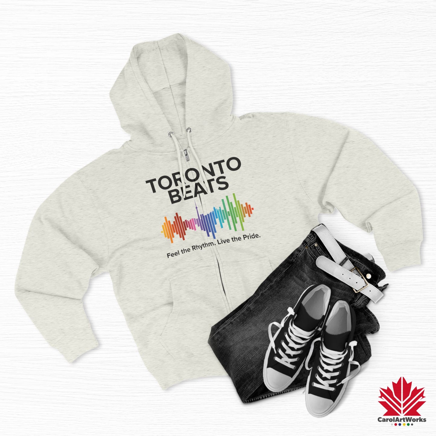 Sweat à capuche zippé Toronto Beats – Cool en ville avec un rythme chaleureux.