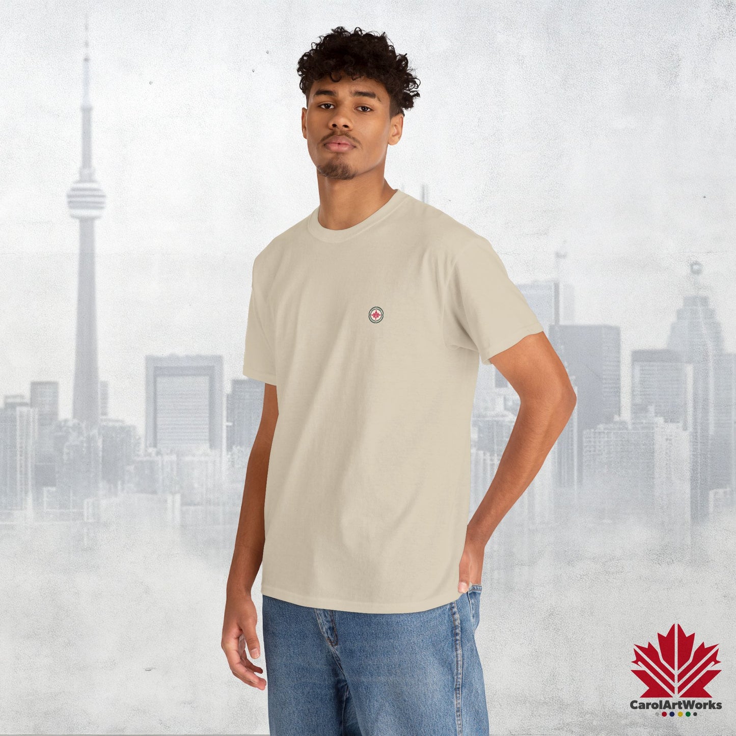 “North Strong” Compass Design – Unisex Cotton Tee – Navigate Adventure with Canadian Pride