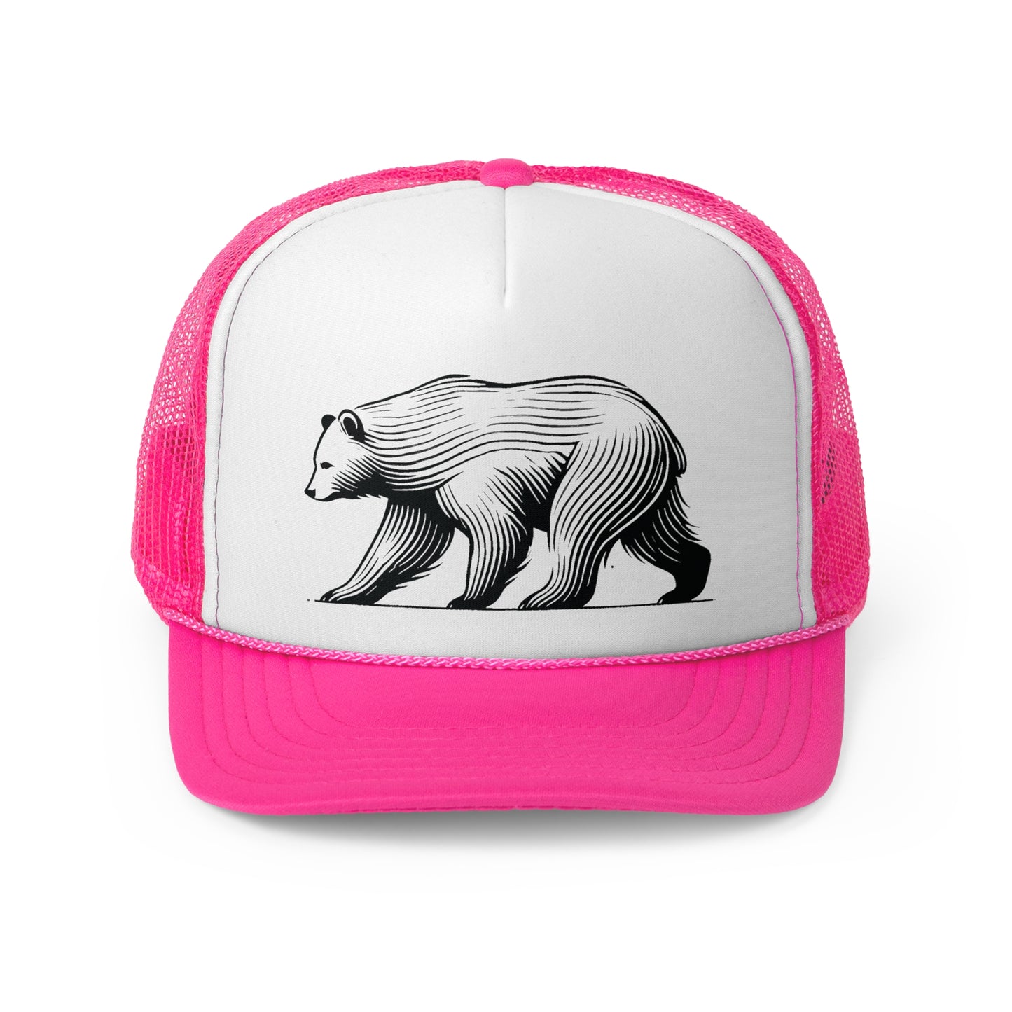 scandinavian minimalistic BEAR Design Trucker Cap β Outdoor Adventure Hat for Nature Lovers
