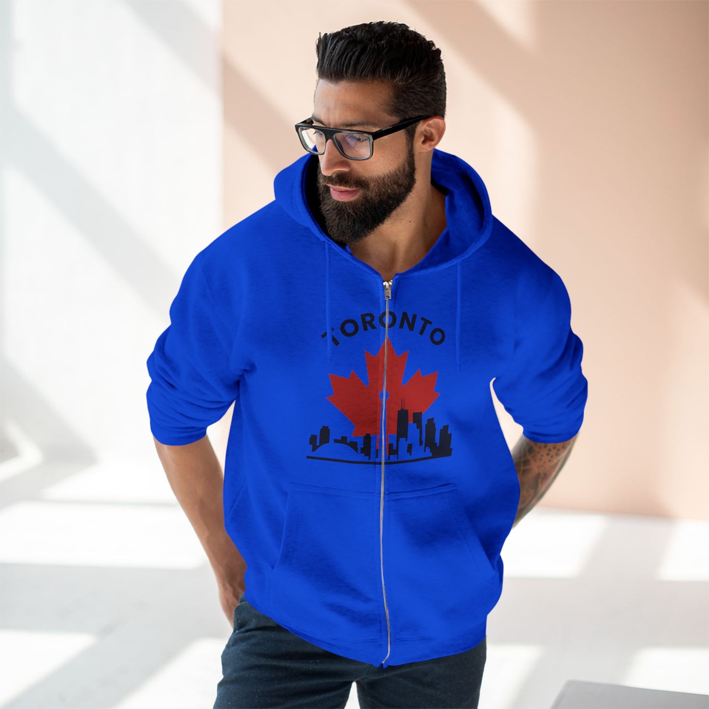 Sweat à capuche zippé Toronto Leafline pour des balades en ville en toute saison