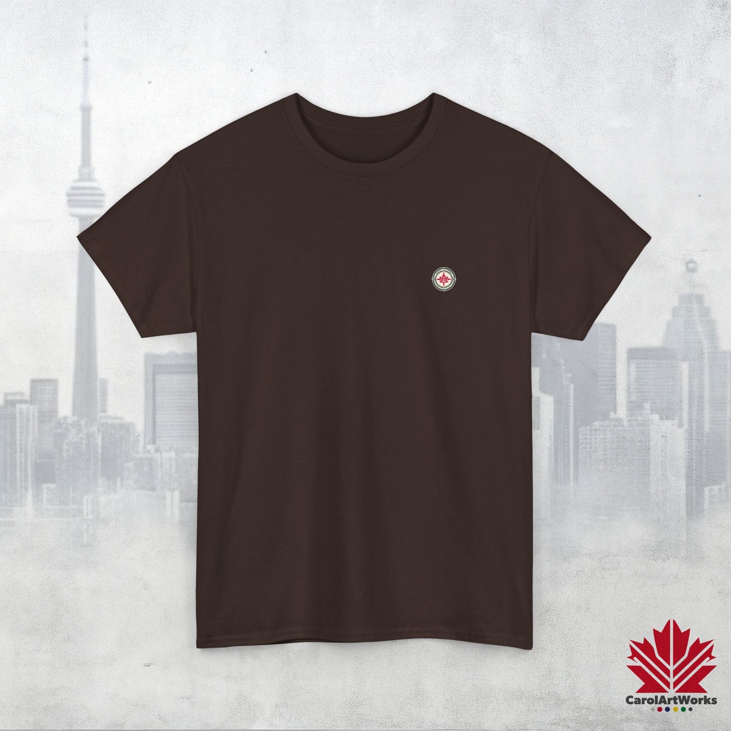 “North Strong” Compass Design – Unisex Cotton Tee – Navigate Adventure with Canadian Pride