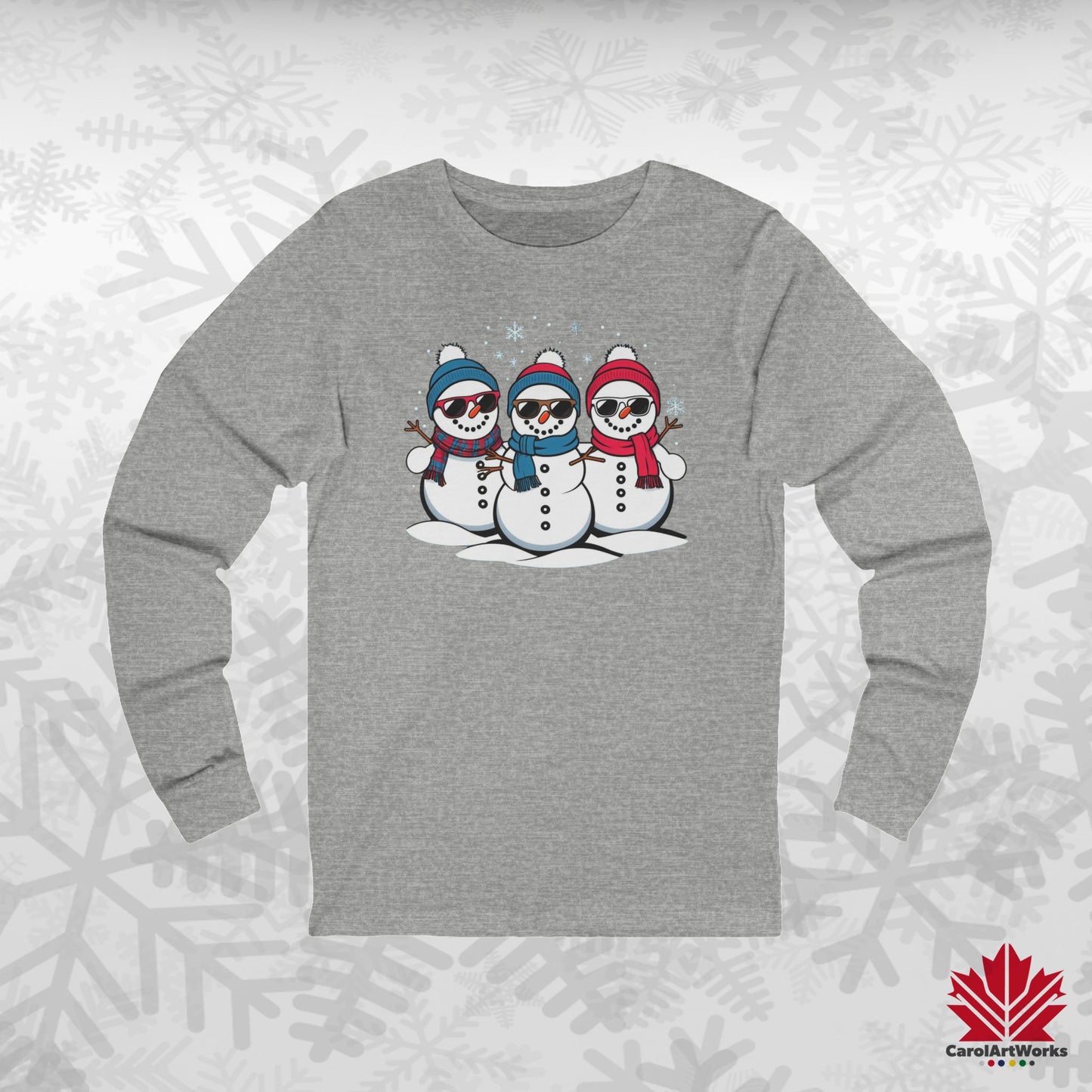 Cool Snow Squad Long Sleeve | Snowman Holiday Shirt | Premium Canadian Cotton Tee
