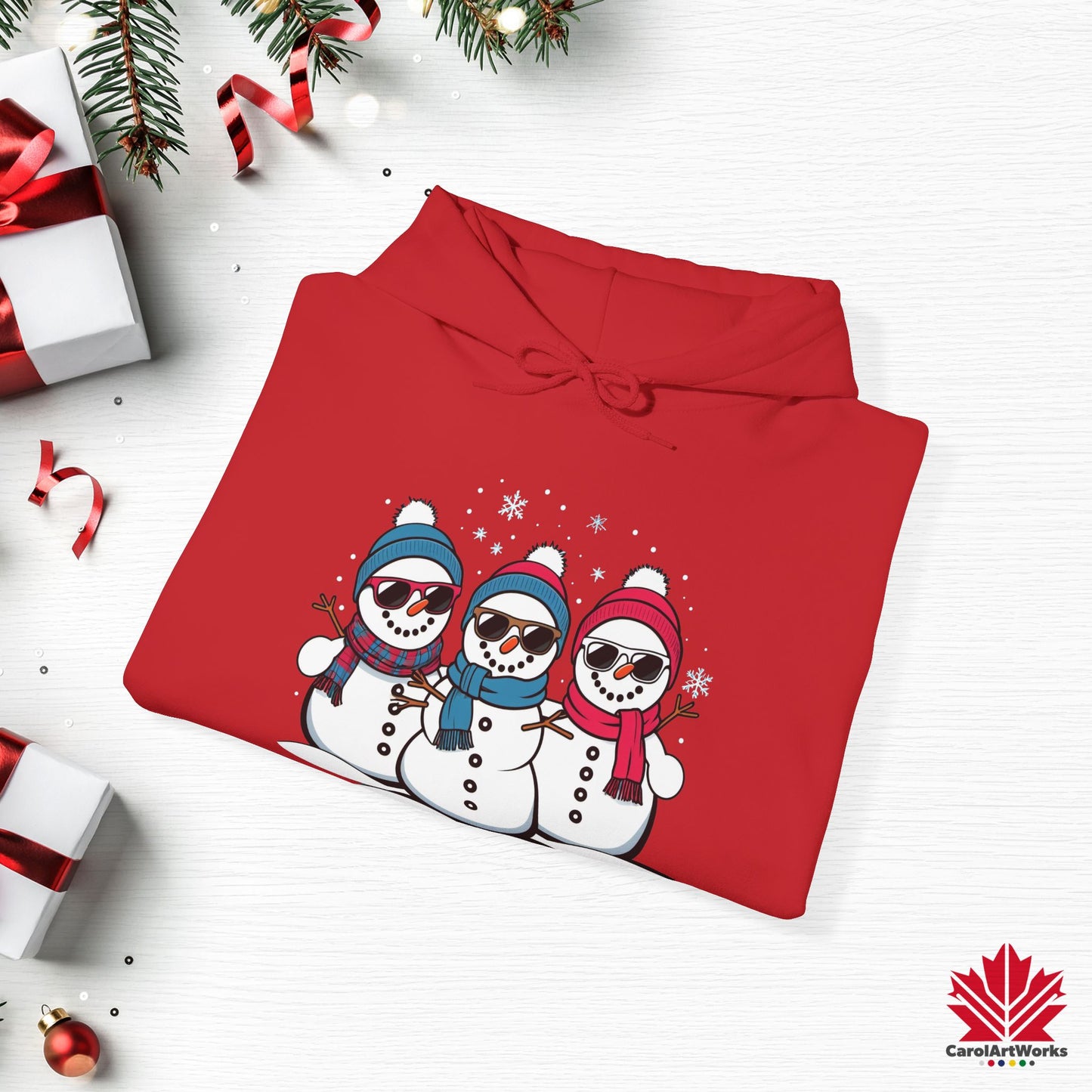 Cool Snow Squad Hoodie | Funny Snowman Christmas Hoodie | Canadian Fleece Hoodie – Premium Cotton Blend