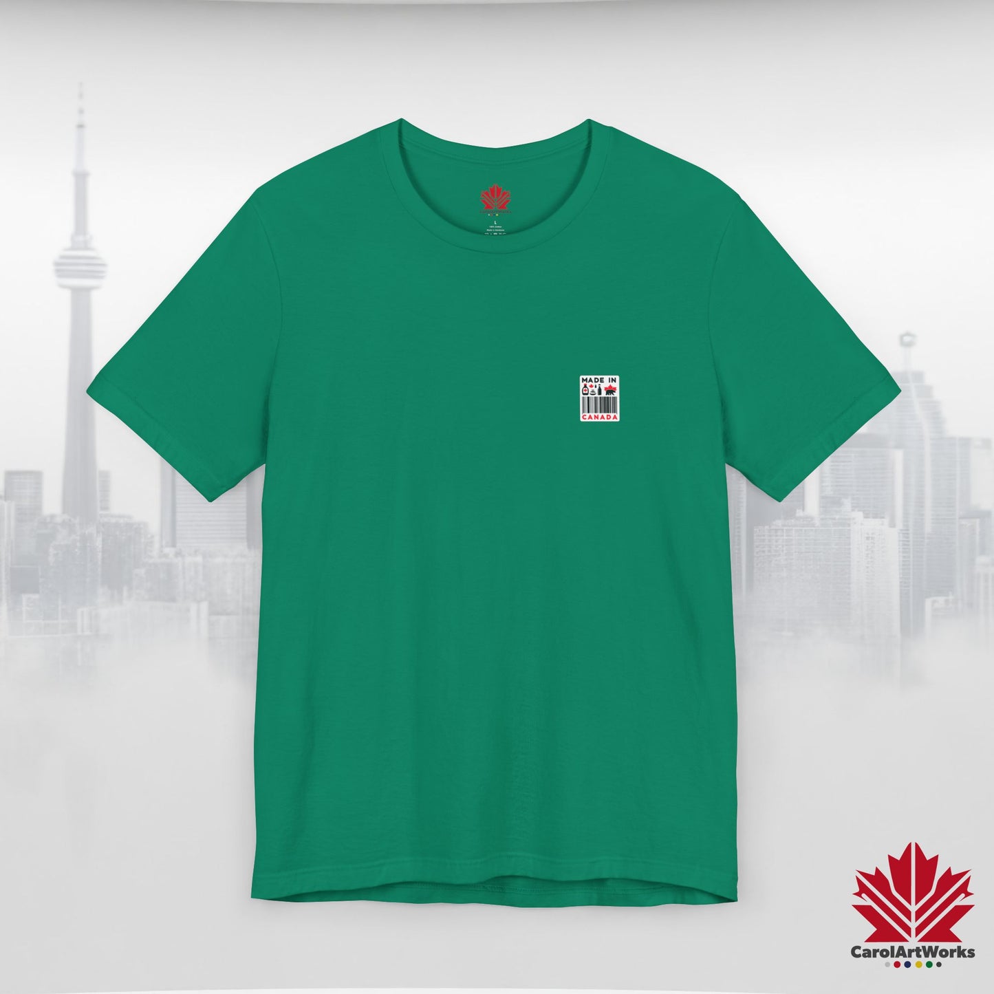 "Made in Canada" product label Design Unisex Short Sleeve Tee β Minimalist, Playful, and Proud