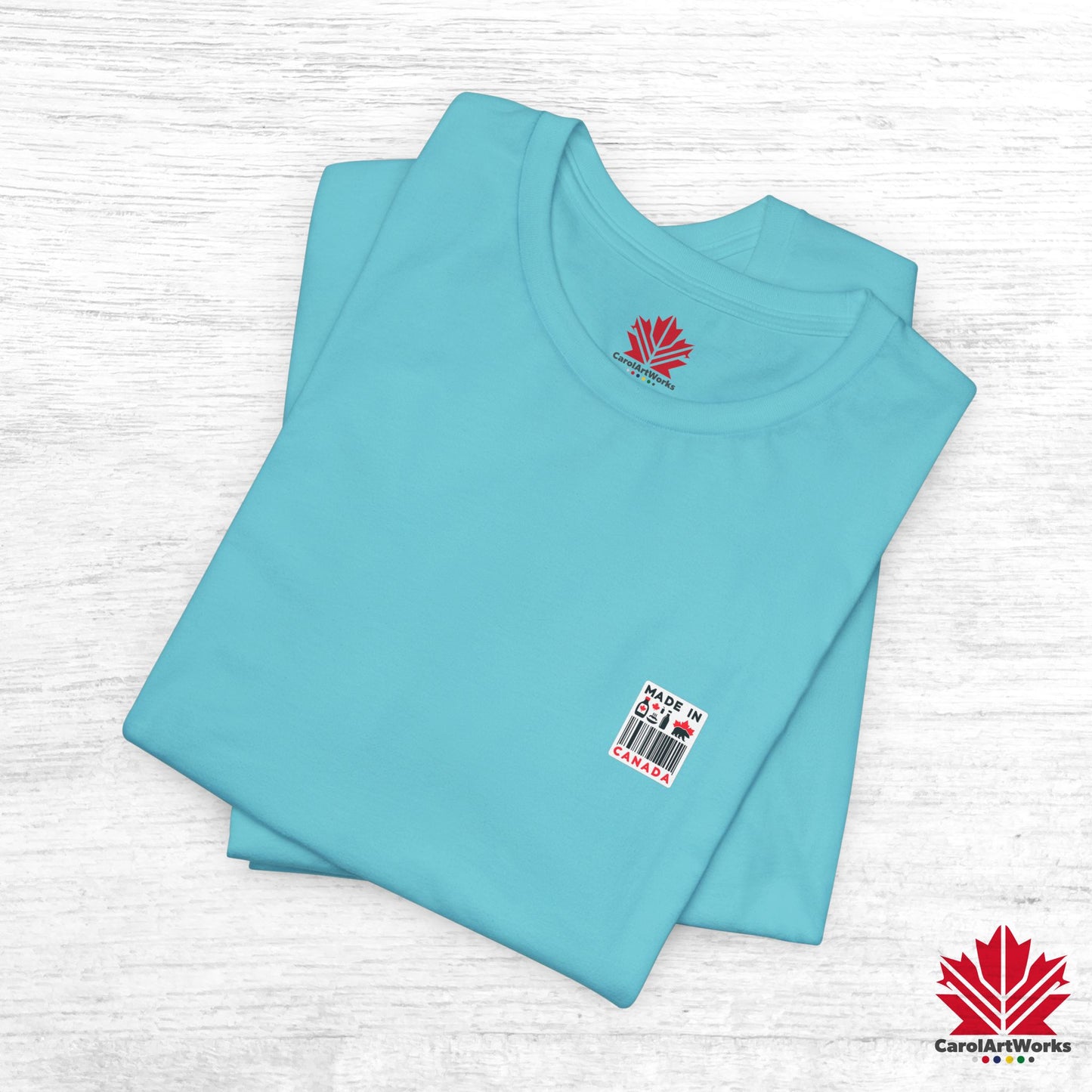 "Made in Canada" product label Design Unisex Short Sleeve Tee β Minimalist, Playful, and Proud