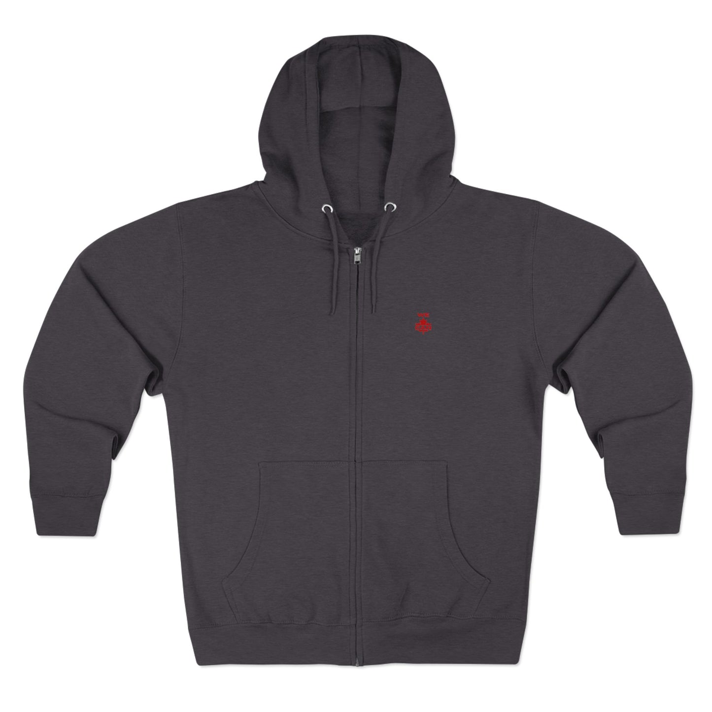 “WE CAN” with Maple Leaf Unisex Zip Hoodie – Motivational Hoodie for Everyday Comfort, Canada Pride