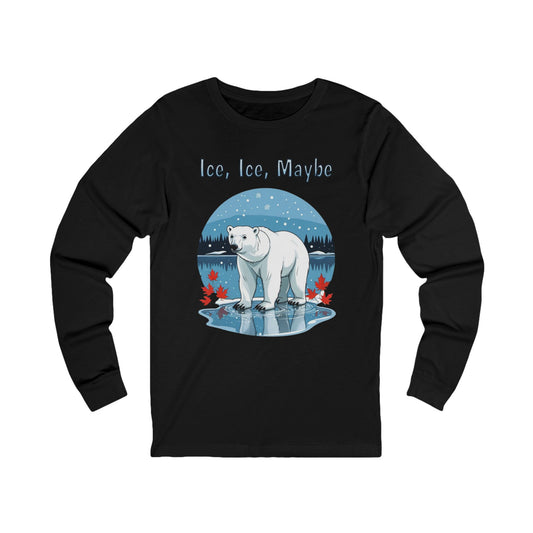Ice Ice Maybe Long Sleeve | Polar Bear Christmas Shirt | Canadian Premium Cotton  Long Sleeve Tee