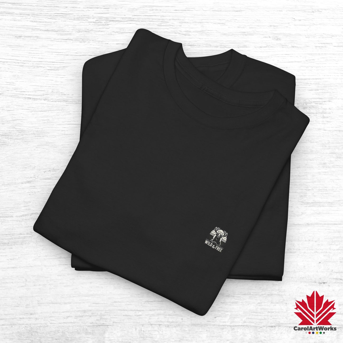 “Wild & Free” Unisex Cotton Tee – Nature Inspired Graphic T-Shirt