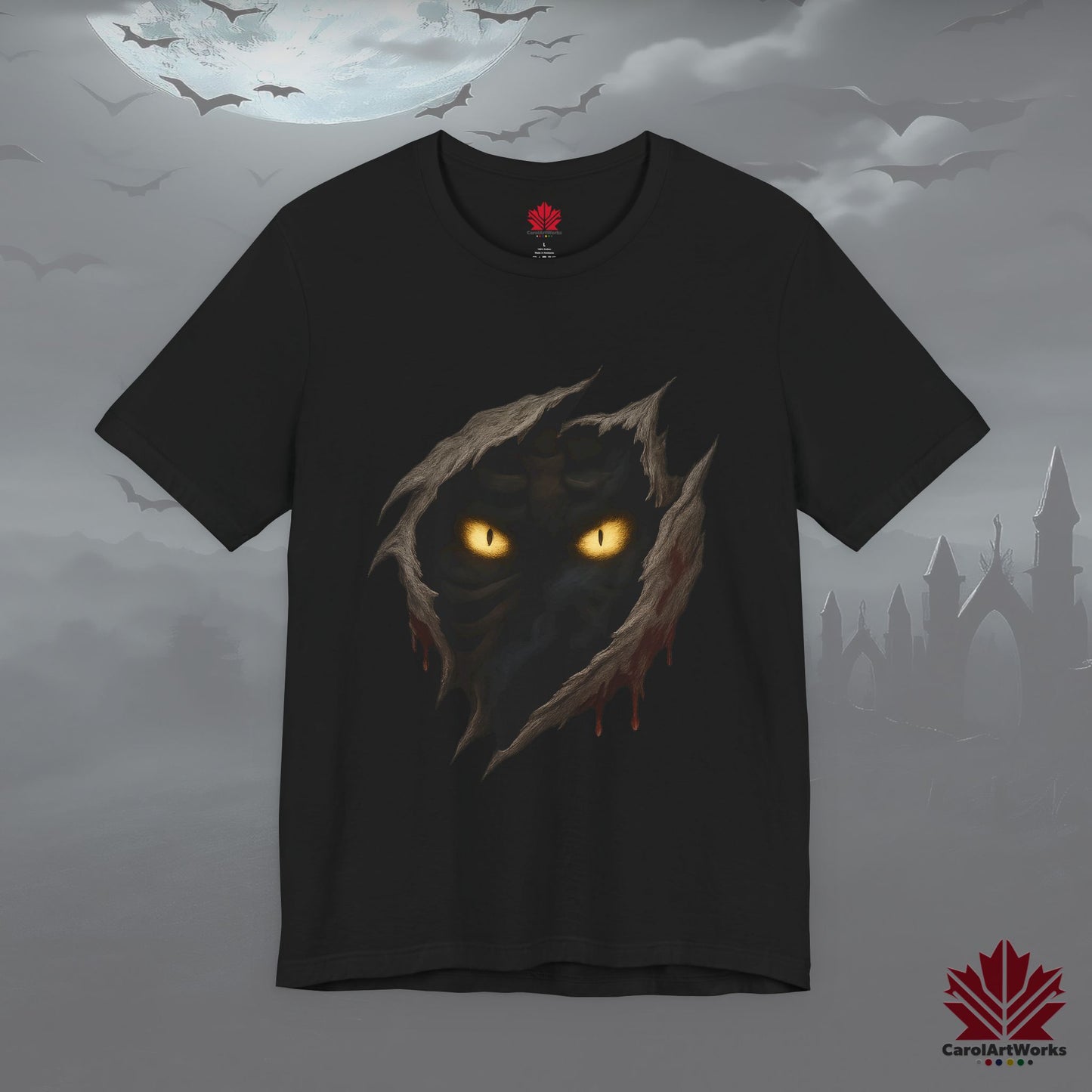 Haunted Eyes – Creepy Halloween Tee | Spooky Staring Eyes Design