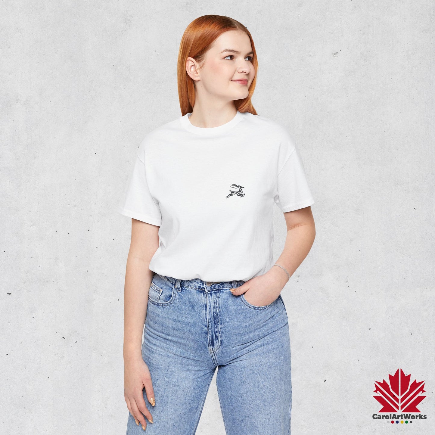 scandinavian minimalistic DEER Design Unisex Short Sleeve Tee - Soft and Comfortable, Perfect for Everyday Wear and Nature Lovers