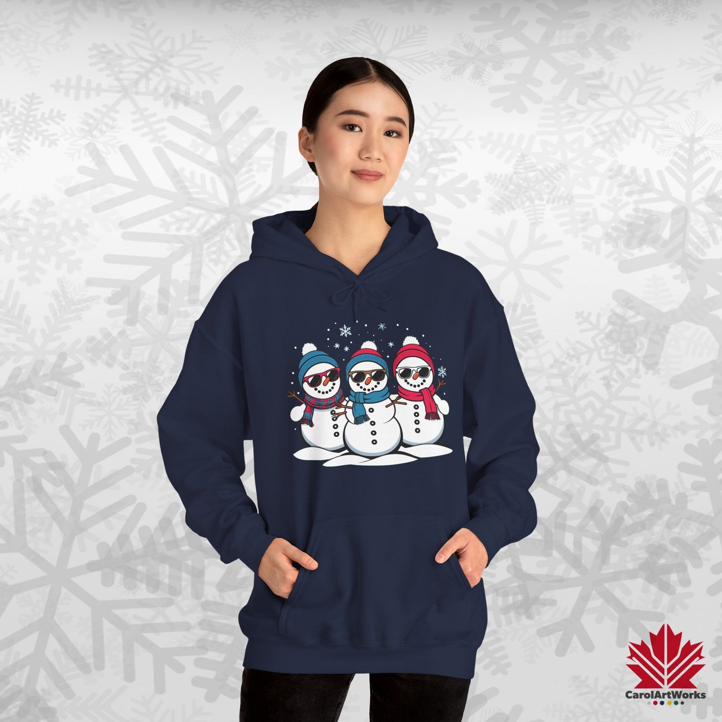 Cool Snow Squad Hoodie | Funny Snowman Christmas Hoodie | Canadian Fleece Hoodie – Premium Cotton Blend