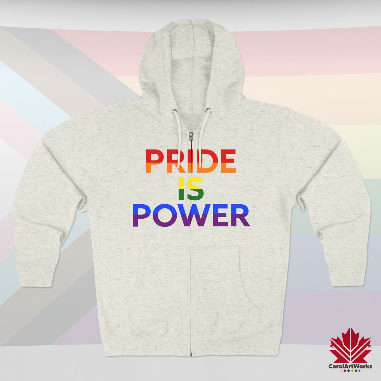 La fierté, c'est le pouvoir – Sweat-shirt zippé Pride avec couleur et voix