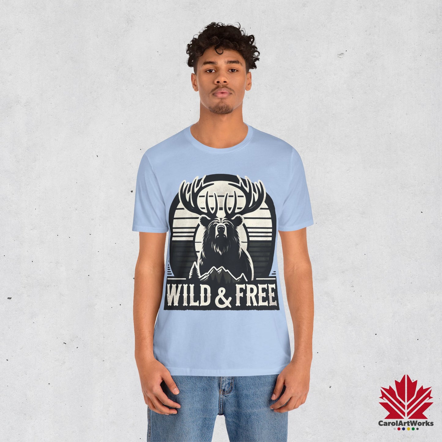 “Wild & Free” Unisex Short Sleeve Tee – Nature Inspired Graphic T-Shirt
