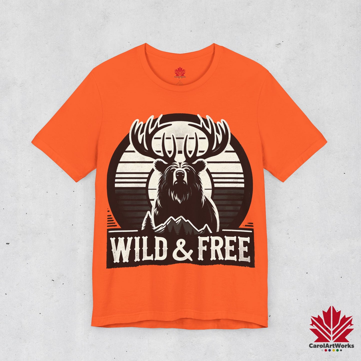 “Wild & Free” Unisex Short Sleeve Tee – Nature Inspired Graphic T-Shirt