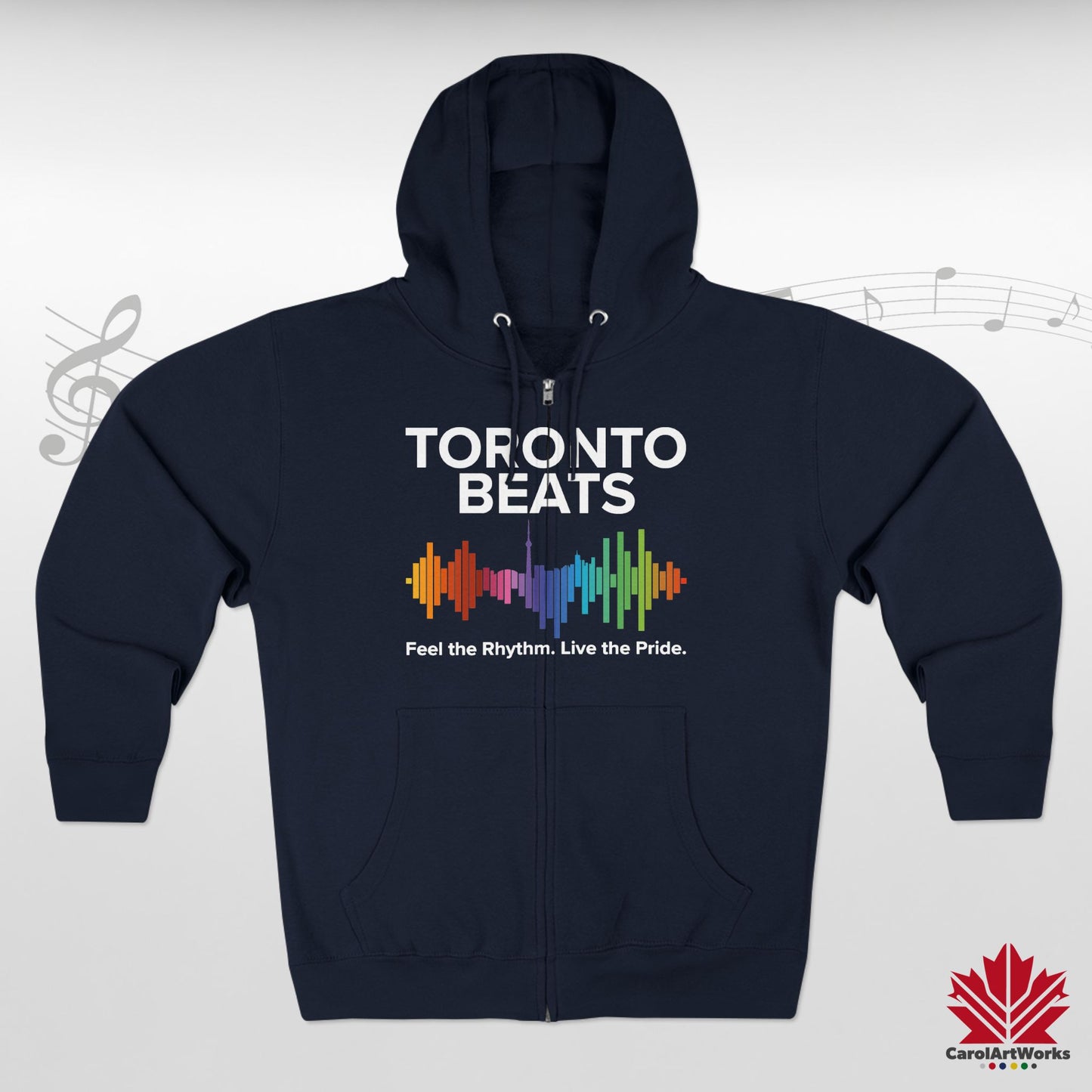 Sweat à capuche zippé Toronto Beats – Cool en ville avec un rythme chaleureux.