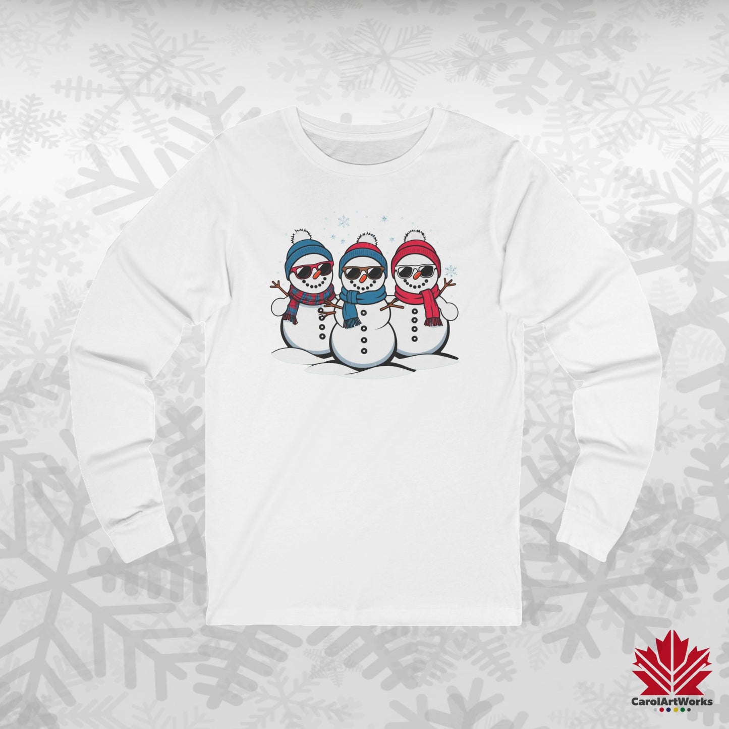 Cool Snow Squad Long Sleeve | Snowman Holiday Shirt | Premium Canadian Cotton Tee