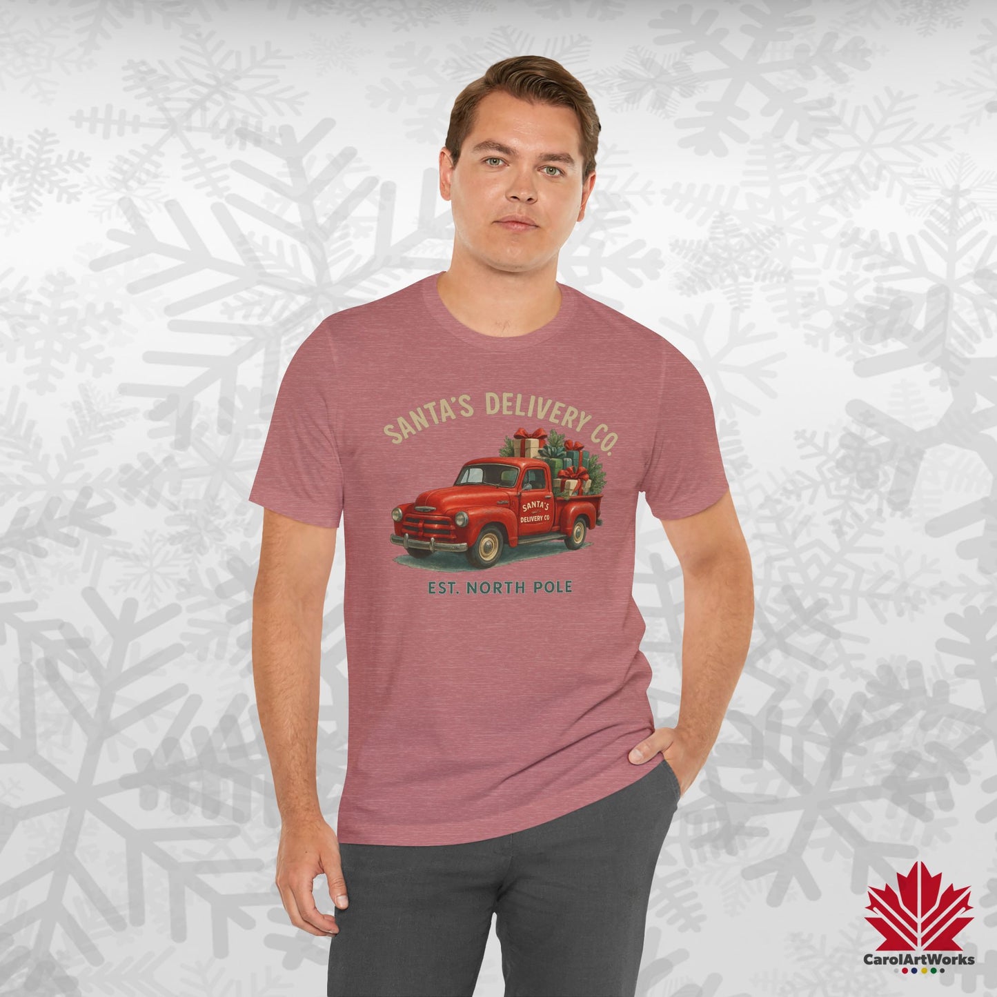 Santa’s Delivery Truck | Vintage Christmas Shirt | Red Truck Holiday Tee – Canadian Premium Cotton Gift