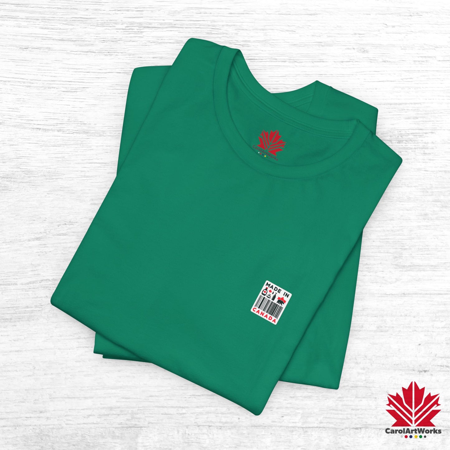 "Made in Canada" product label Design Unisex Short Sleeve Tee β Minimalist, Playful, and Proud