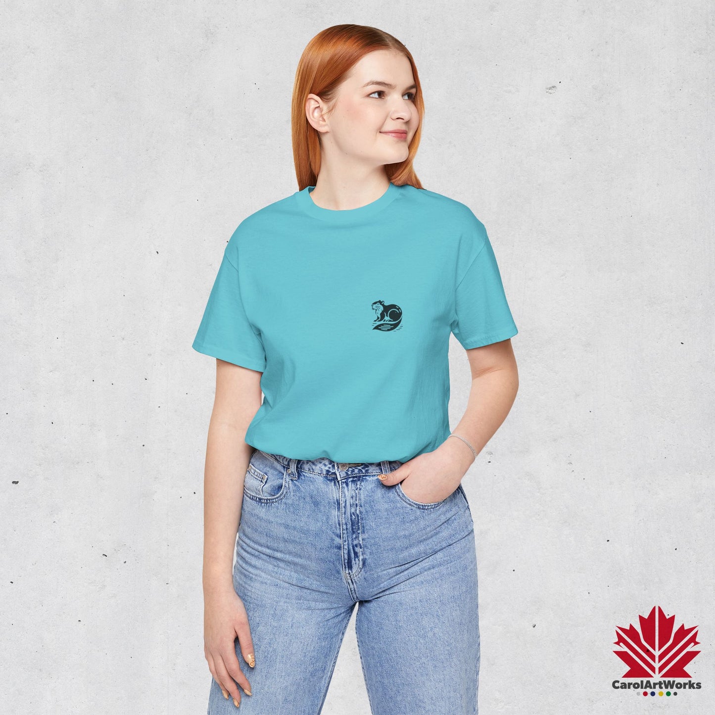 scandinavian minimalistic BEAVER Design Unisex Short Sleeve Tee - Soft and Comfortable, Perfect for Everyday Wear and Nature Lovers