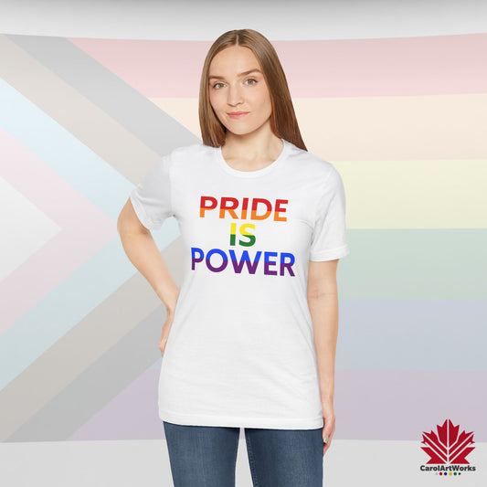 Pride Is Power – Soft Premium Shirt with Rainbow Strength