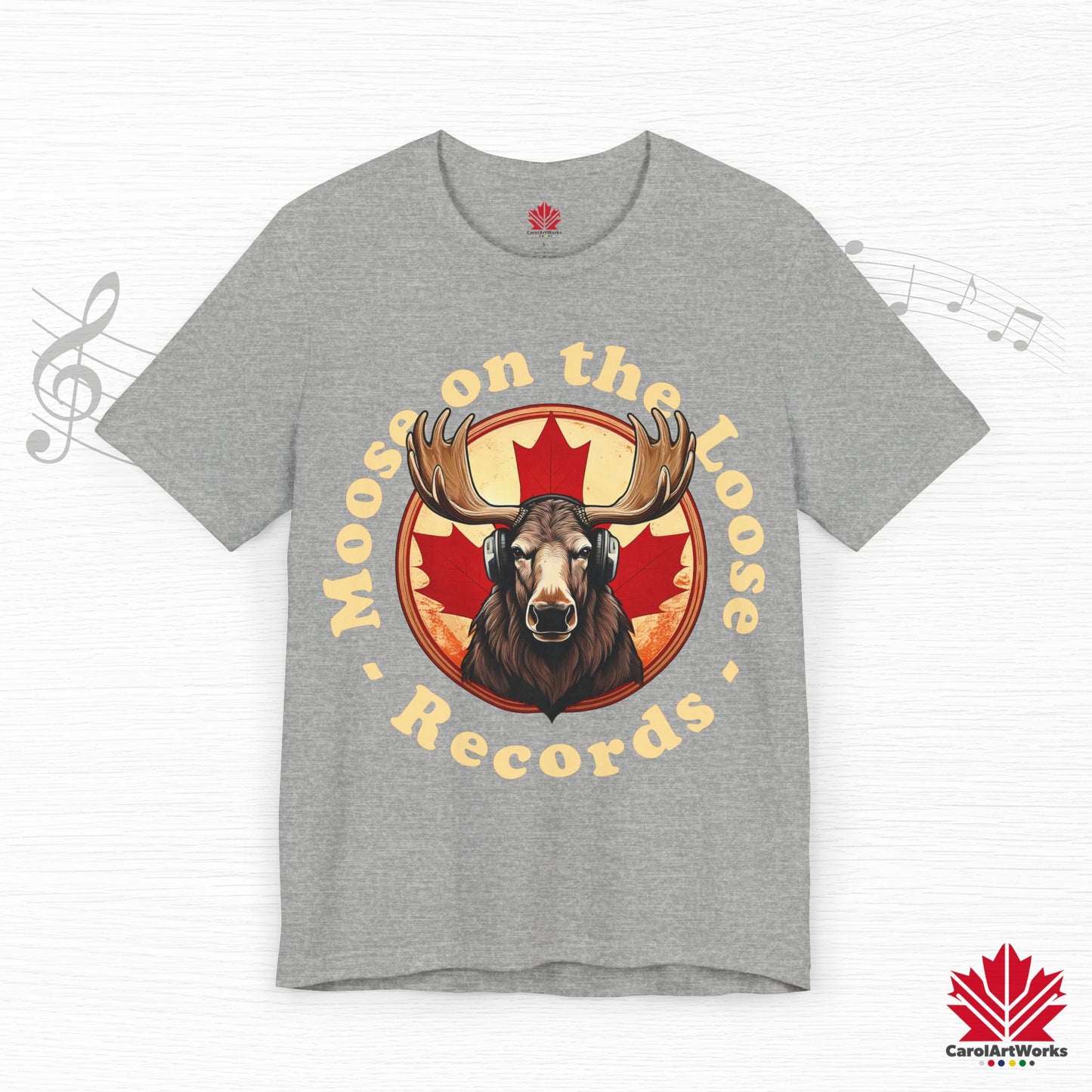 “Moose on the Loose Records” Unisex Short Sleeve Tee – A Hit for Every Playlist