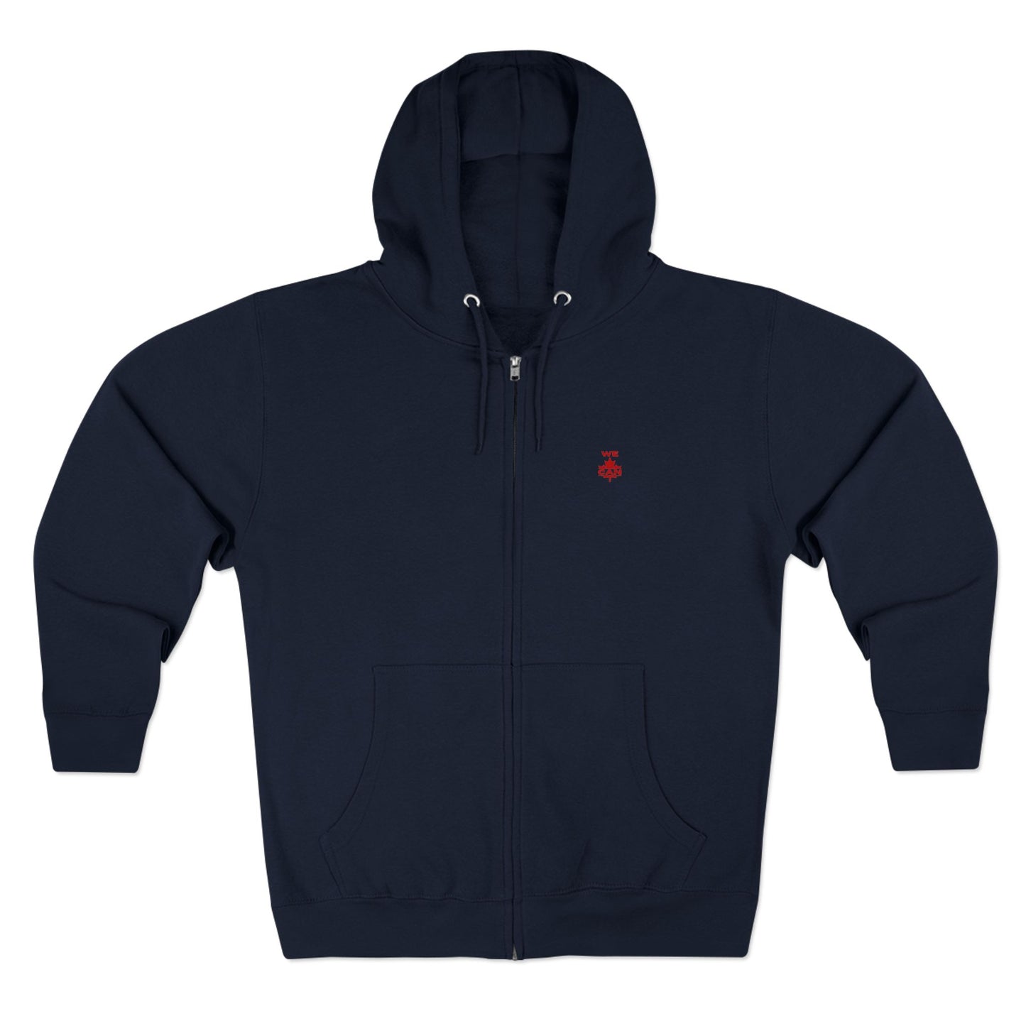“WE CAN” with Maple Leaf Unisex Zip Hoodie – Motivational Hoodie for Everyday Comfort, Canada Pride