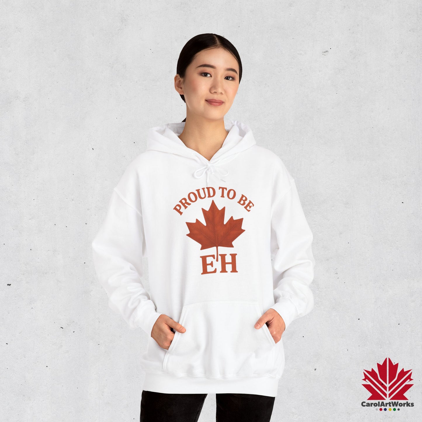 Fier d'être EH – Sweat à capuche confortable avec Maple Attitude