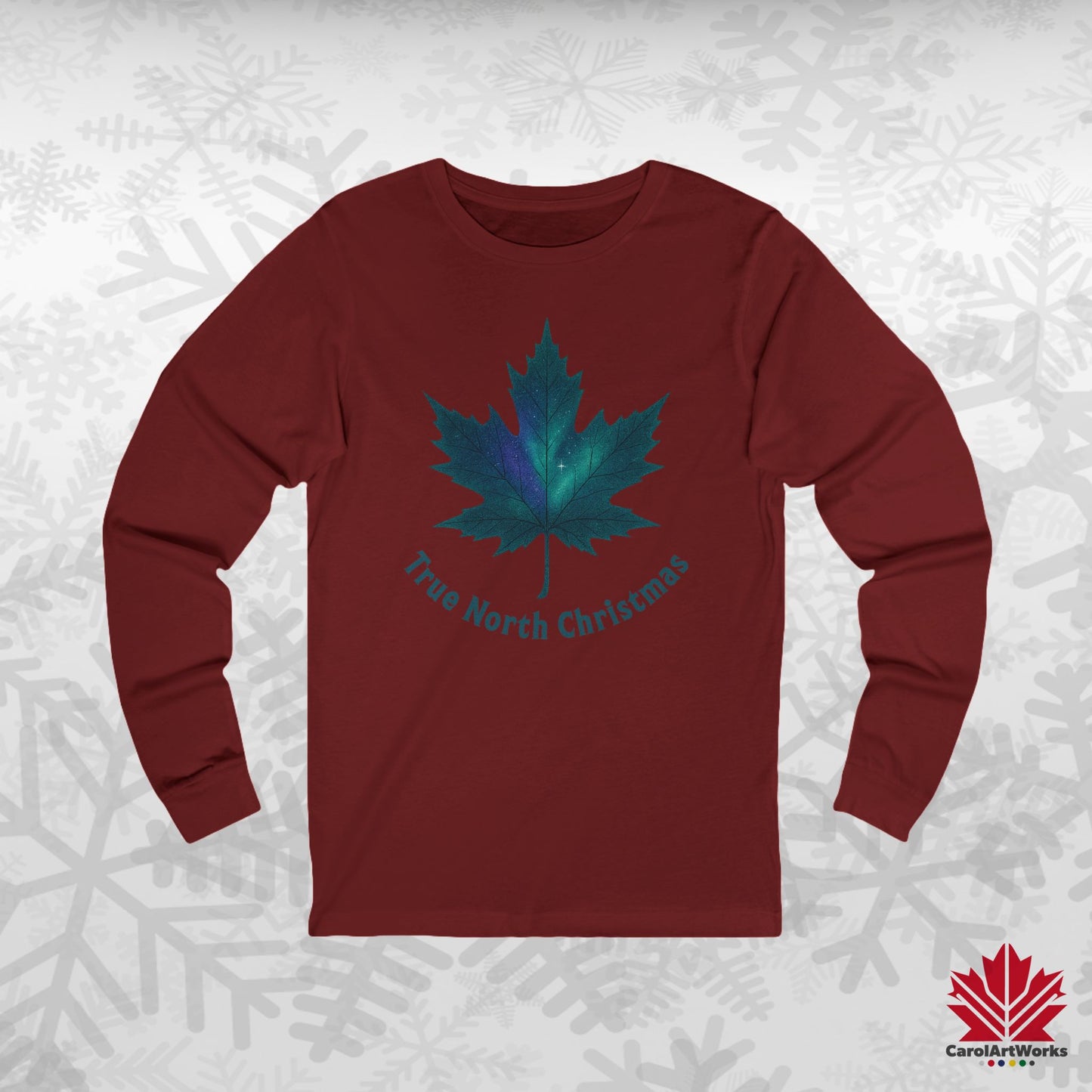 True North Christmas Long Sleeve | Maple Leaf Holiday Shirt | Canadian Premium Cotton Tee