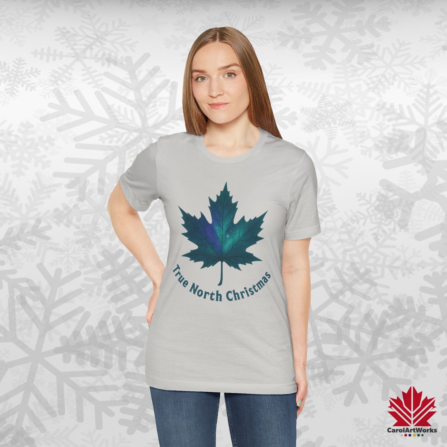True North Christmas | Maple Leaf Holiday Tee | Proudly Canadian Christmas Shirt – Premium Cotton Gift