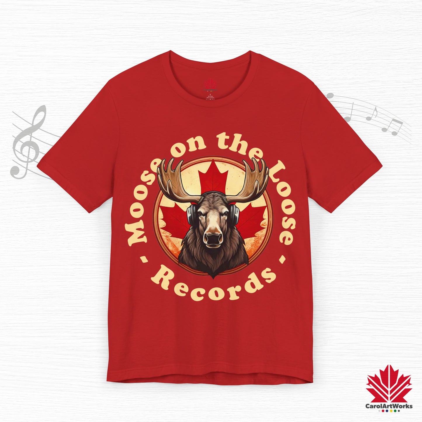 “Moose on the Loose Records” Unisex Short Sleeve Tee – A Hit for Every Playlist