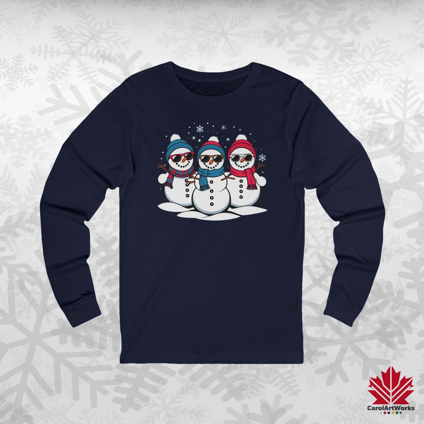 Cool Snow Squad Long Sleeve | Snowman Holiday Shirt | Premium Canadian Cotton Tee