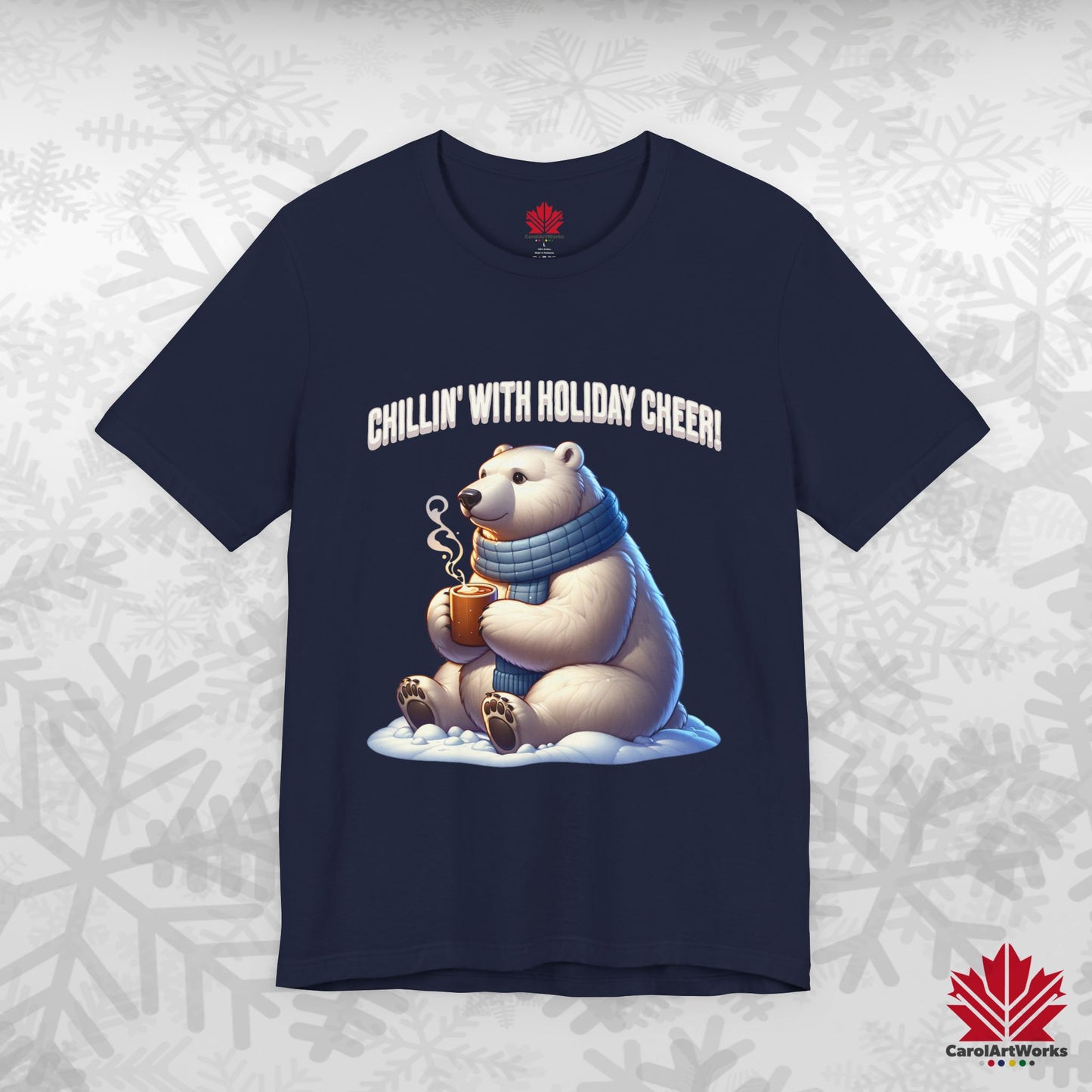 Chillin’ With Holiday Cheer | Polar Bear Christmas Tee | Cozy Canadian Holiday Shirt – Premium Cotton