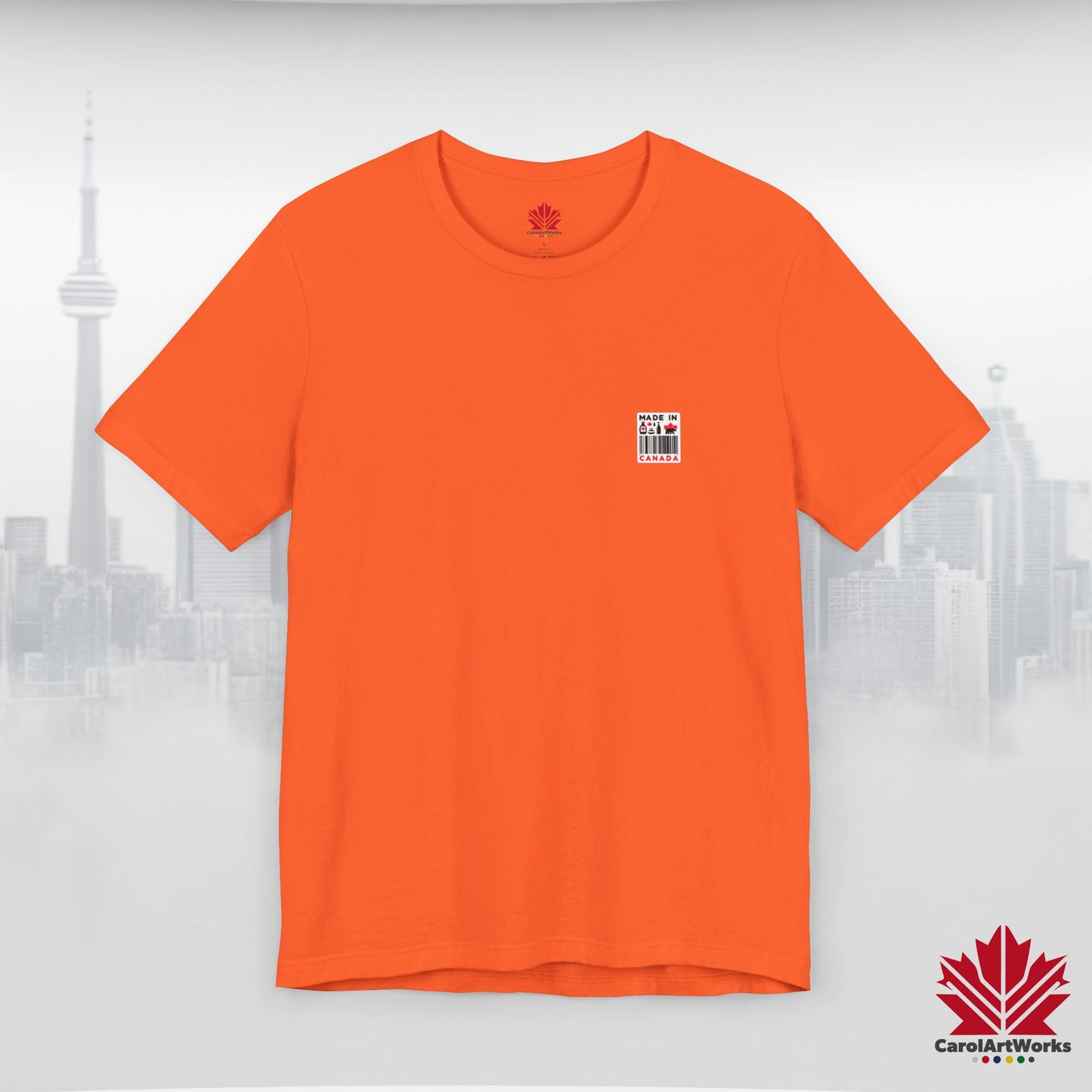 "Made in Canada" product label Design Unisex Short Sleeve Tee β Minimalist, Playful, and Proud
