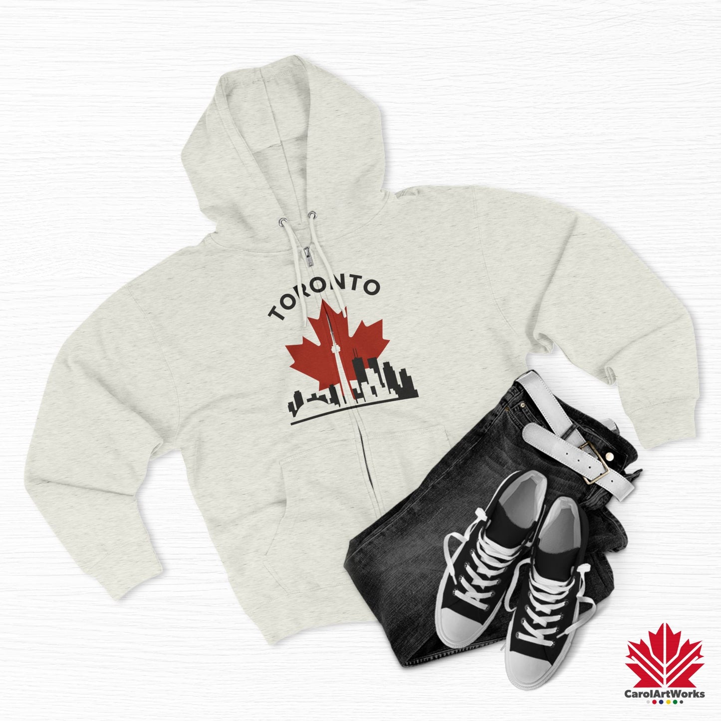 Sweat à capuche zippé Toronto Leafline pour des balades en ville en toute saison