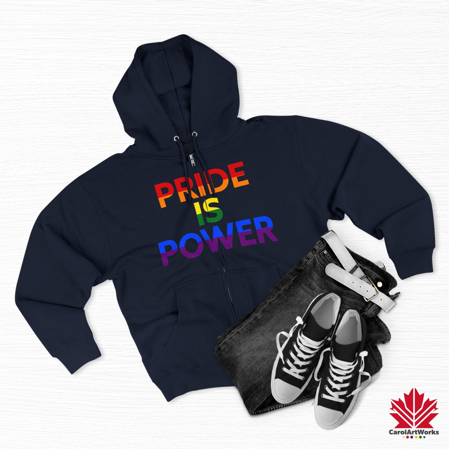 La fierté, c'est le pouvoir – Sweat-shirt zippé Pride avec couleur et voix