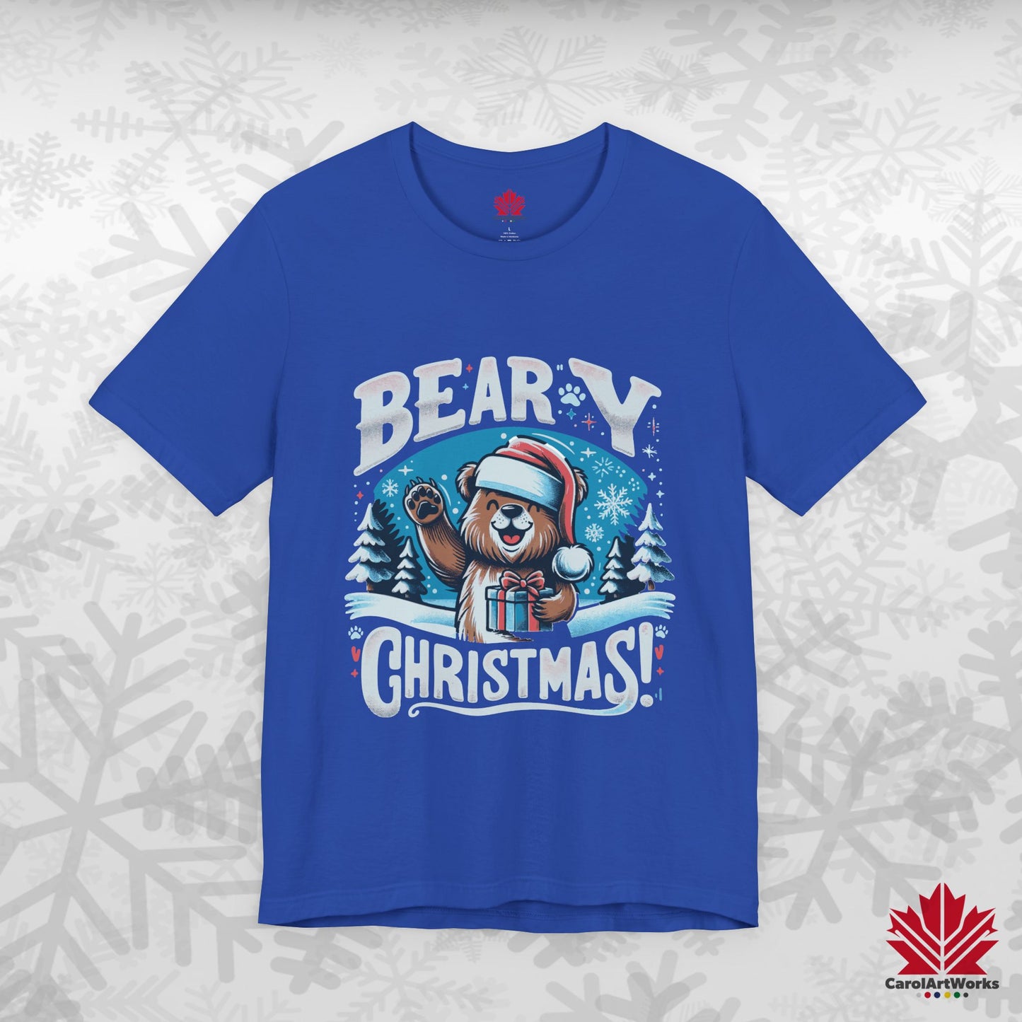 Beary Christmas | Funny Canadian Bear Christmas T-Shirt | Premium Cotton Holiday Tee – Made in Canada, Free Shipping