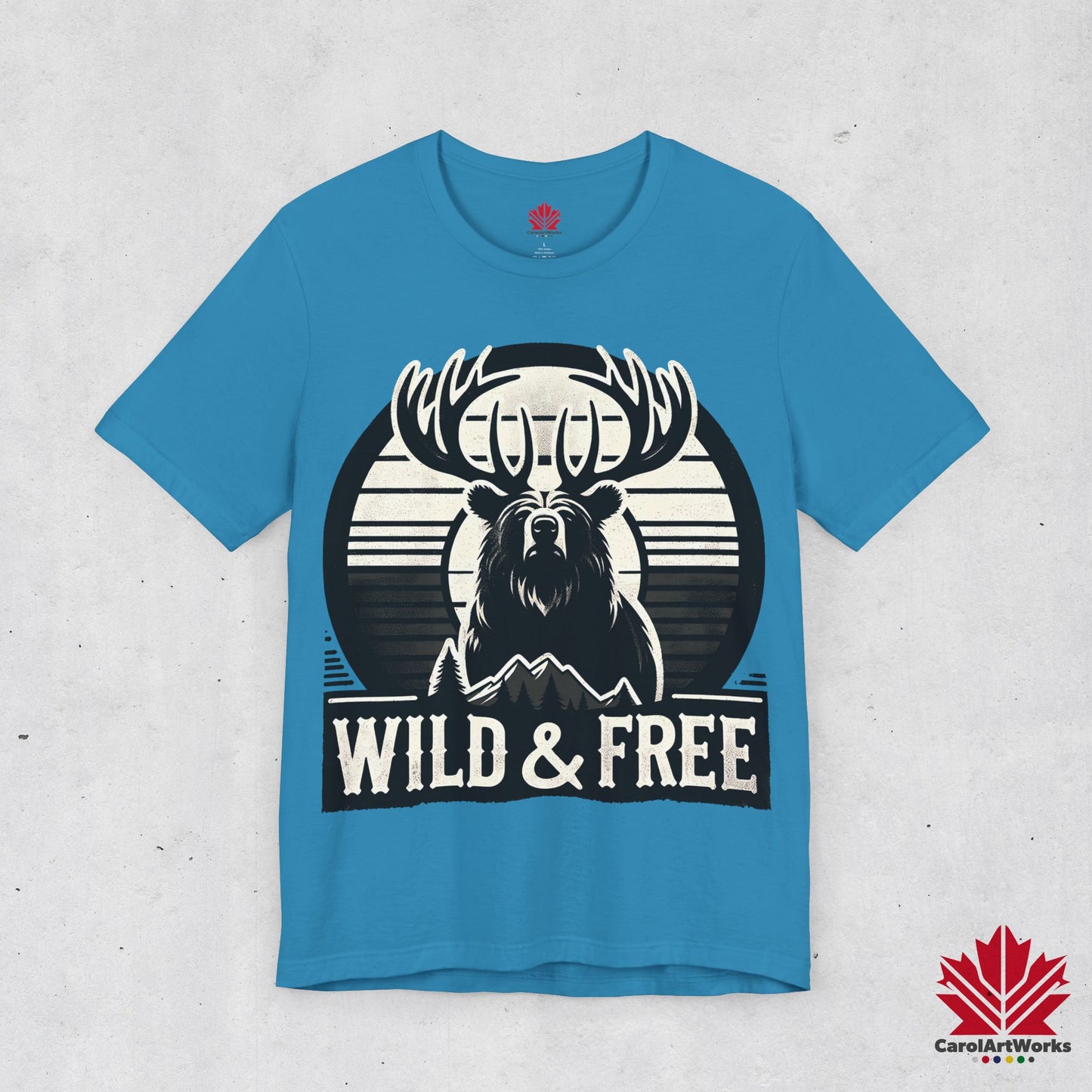“Wild & Free” Unisex Short Sleeve Tee – Nature Inspired Graphic T-Shirt