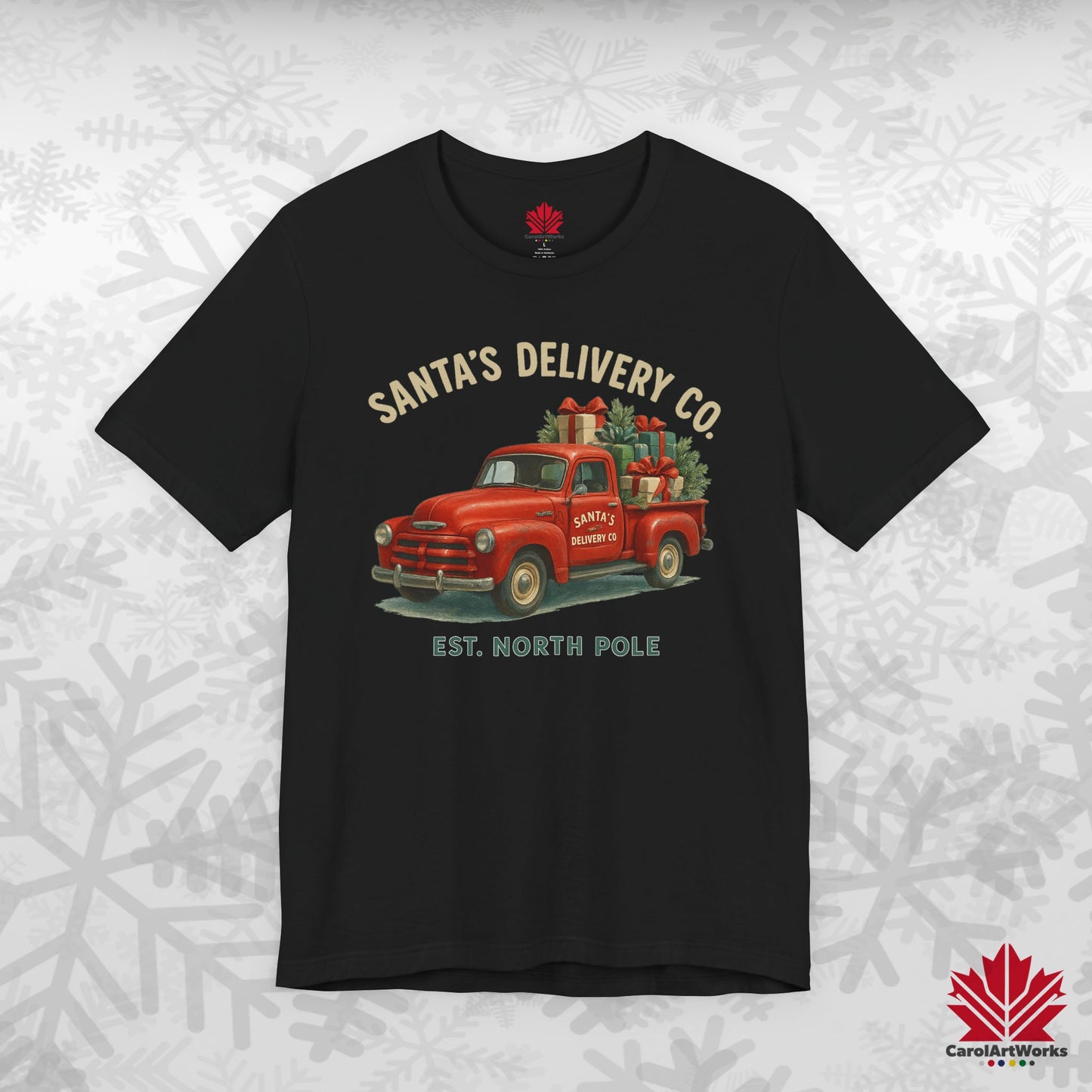 Santa’s Delivery Truck | Vintage Christmas Shirt | Red Truck Holiday Tee – Canadian Premium Cotton Gift